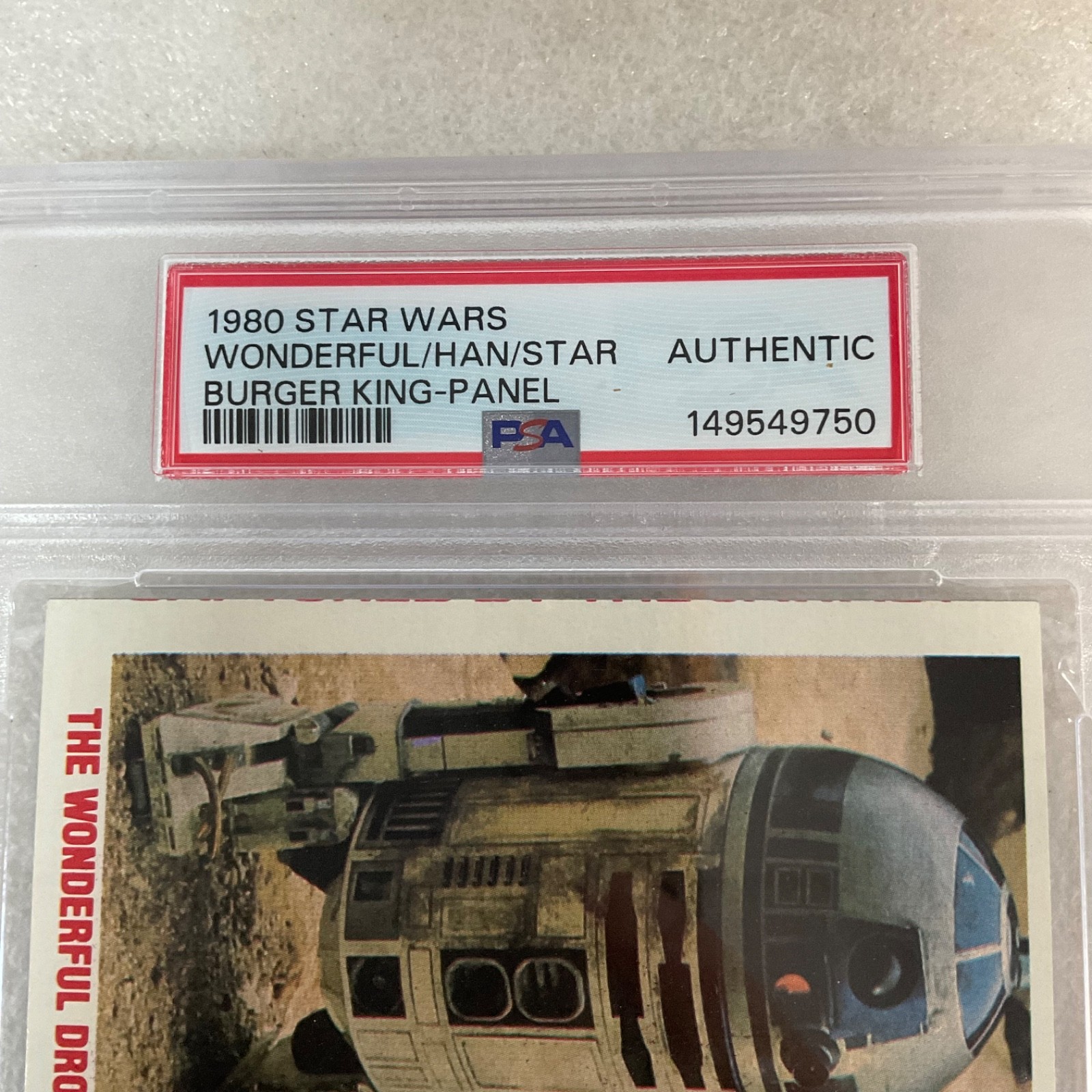 1980 Star Wars Burger King R2-D2 Han 3-Panel PSA Auth CERT#149549750 - Image 6