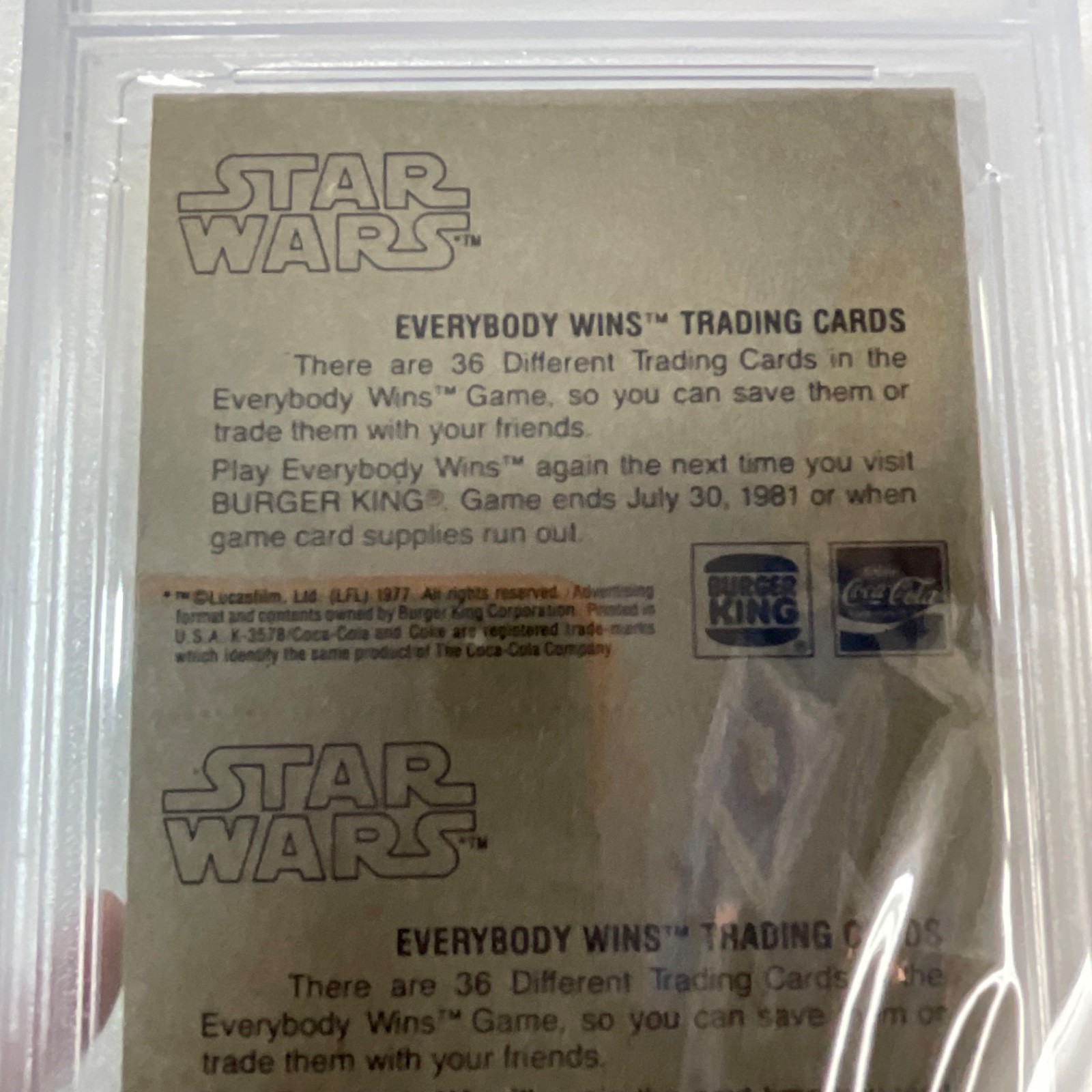 1980 Star Wars Burger King R2-D2 Han 3-Panel PSA Auth CERT#149549750 - Image 19