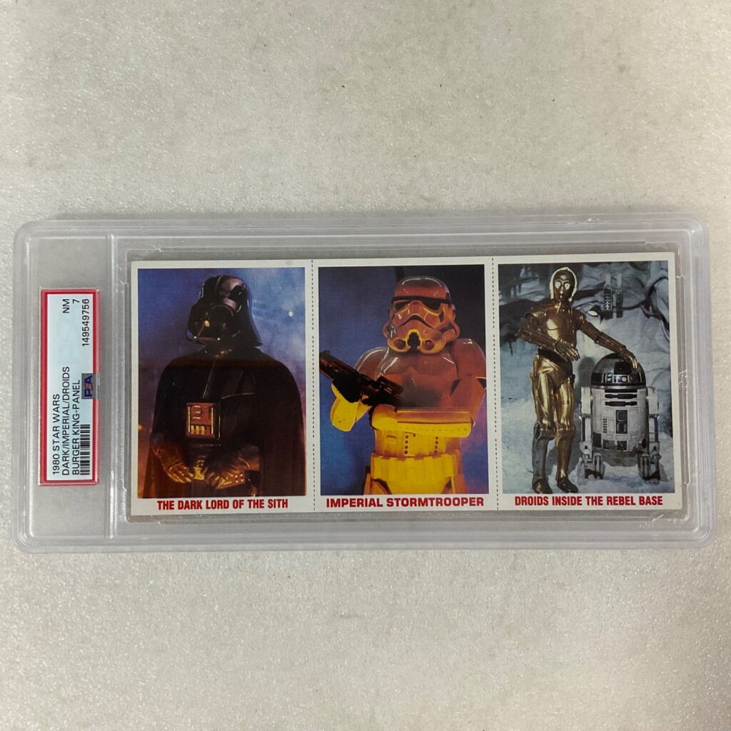 1980 Star Wars Burger King Dark/Imperial/Droids 3-Panel PSA 7 CERT#149549756 - Image 1