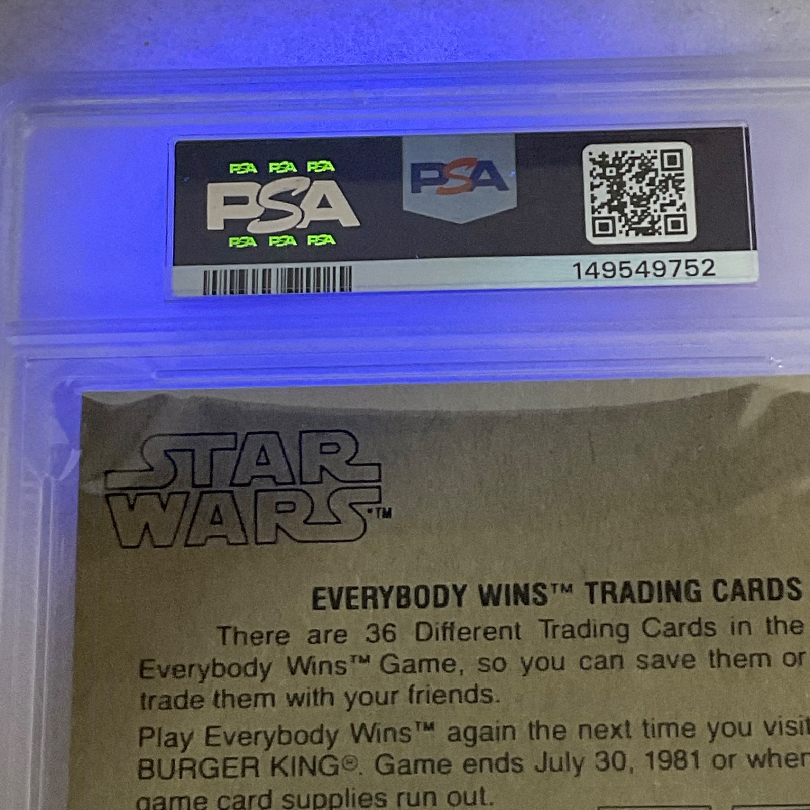 1980 Star Wars Burger King Space Raid R2-D2 3-Panel PSA 5 CERT#149549752 - Image 21