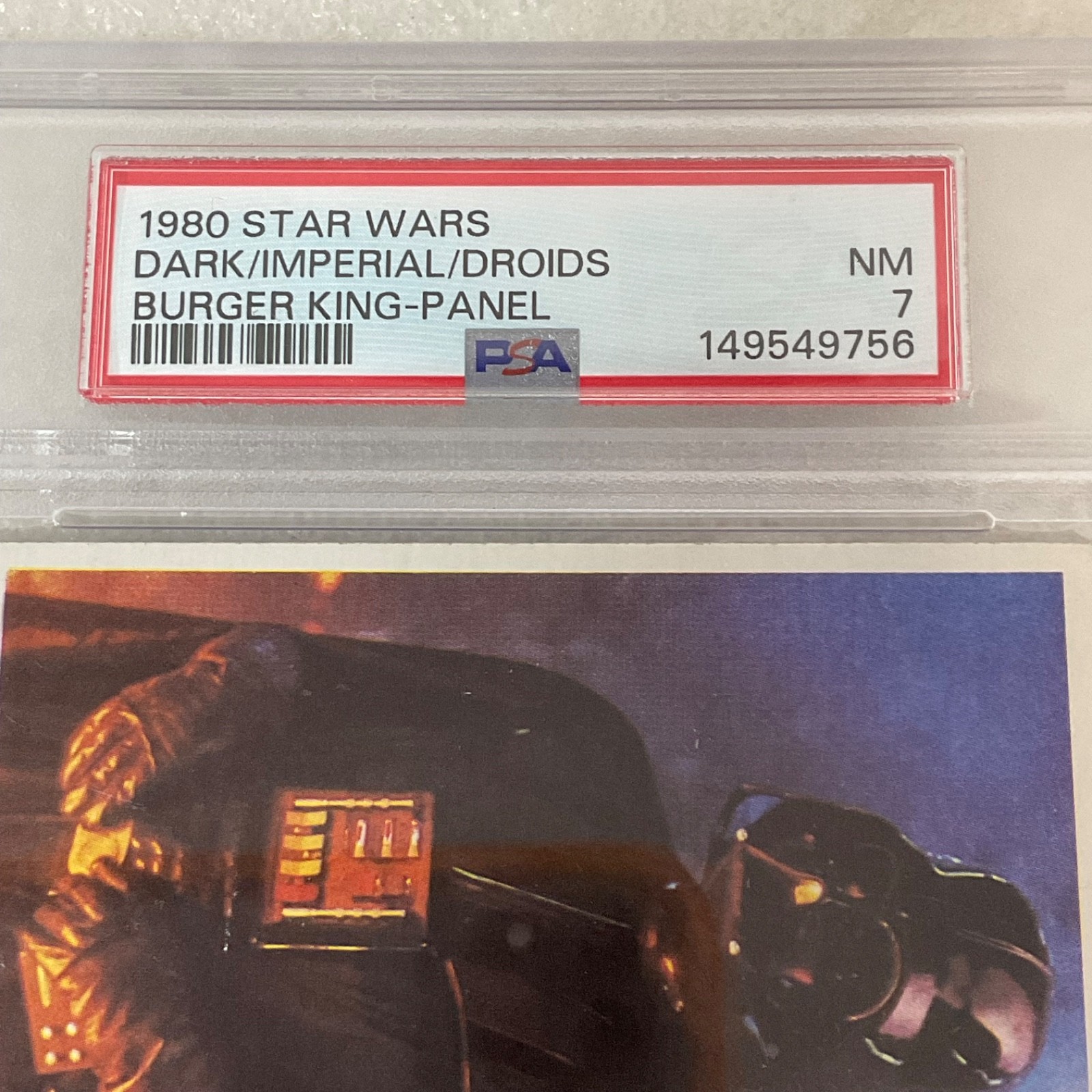 1980 Star Wars Burger King Dark/Imperial/Droids 3-Panel PSA 7 CERT#149549756 - Image 7