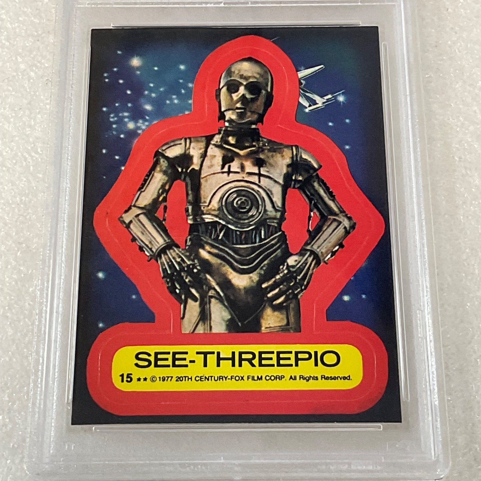 Star Wars 1977 See-Threepio Sticker Card #15 PSA 4 CERT#151033816 - Image 5