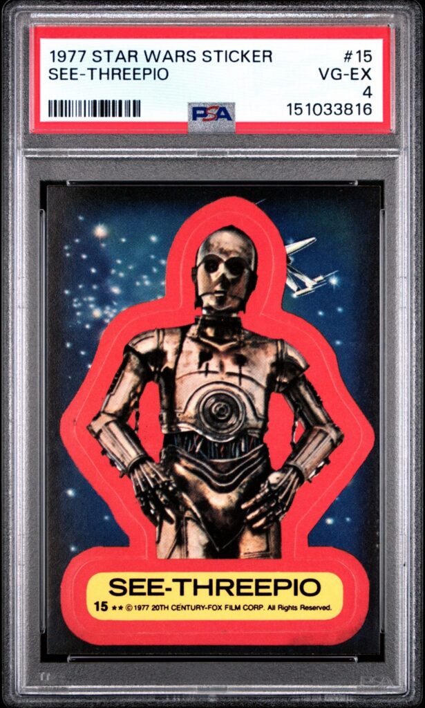 Star Wars 1977 See-Threepio Sticker Card #15 PSA 4 CERT#151033816 - Image 1