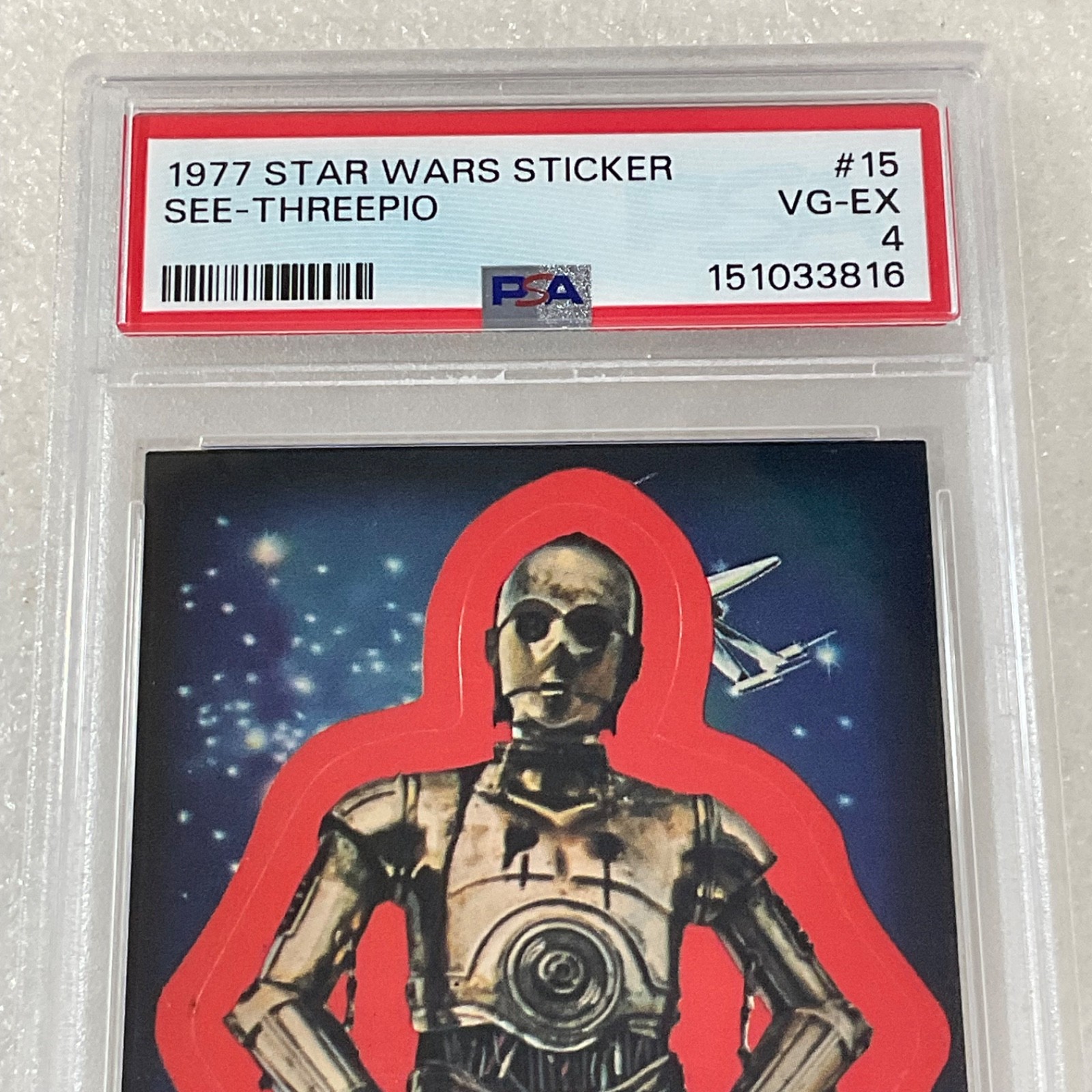 Star Wars 1977 See-Threepio Sticker Card #15 PSA 4 CERT#151033816 - Image 6