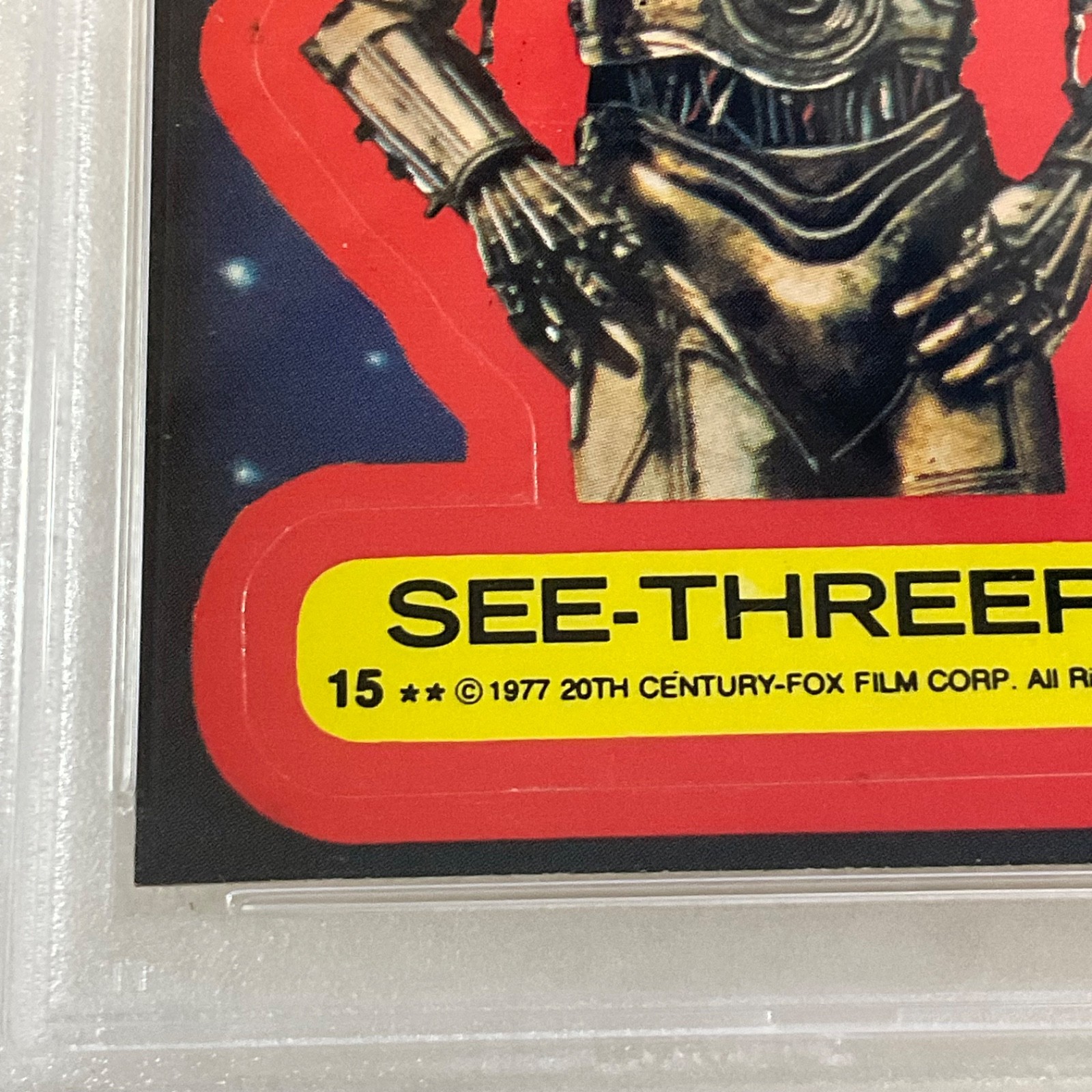 Star Wars 1977 See-Threepio Sticker Card #15 PSA 4 CERT#151033816 - Image 10