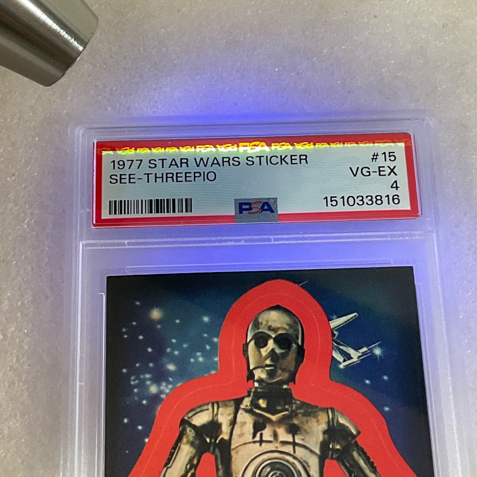 Star Wars 1977 See-Threepio Sticker Card #15 PSA 4 CERT#151033816 - Image 19