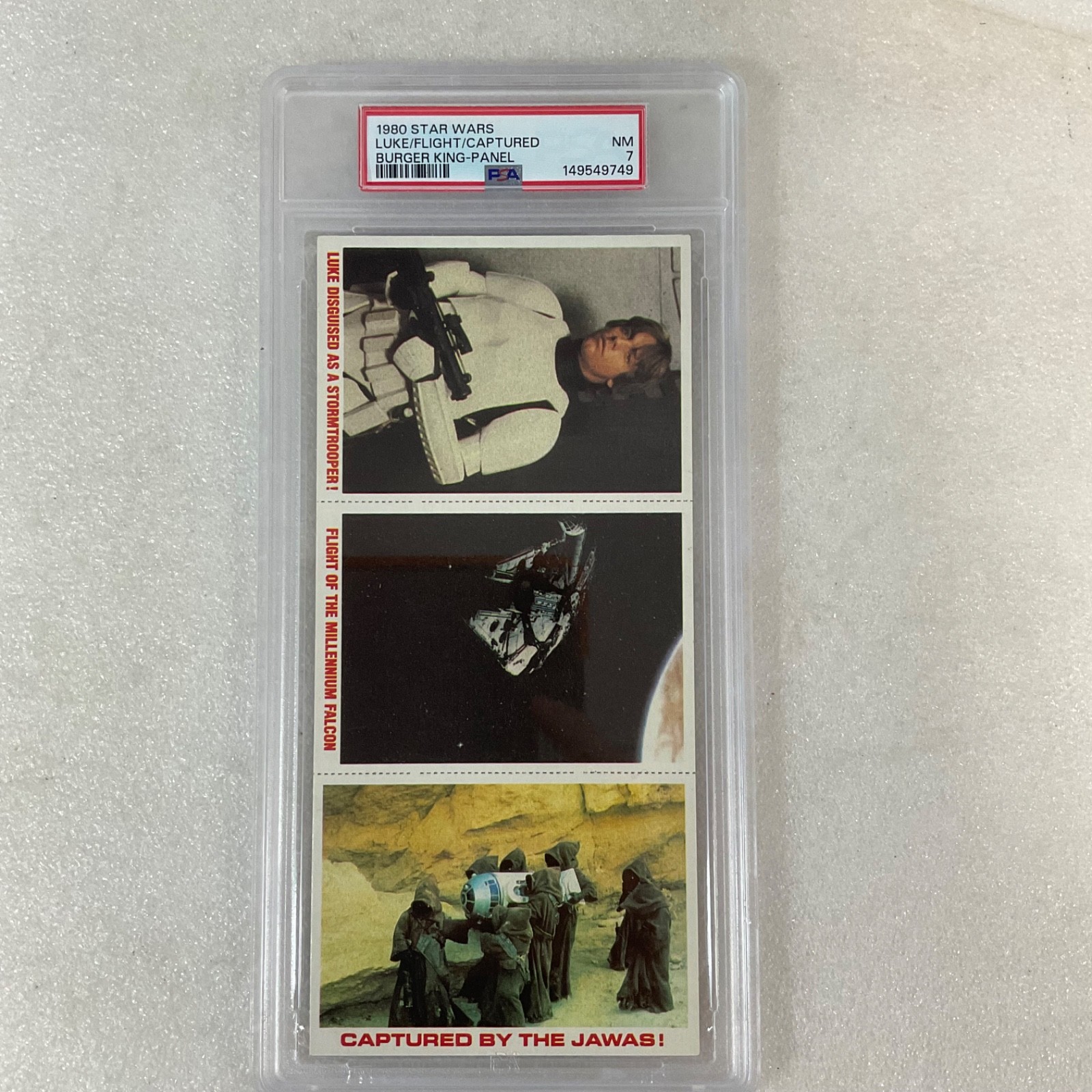 1980 Star Wars Burger King Luke Captured 3-Panel PSA 7 CERT#149549749 - Image 2