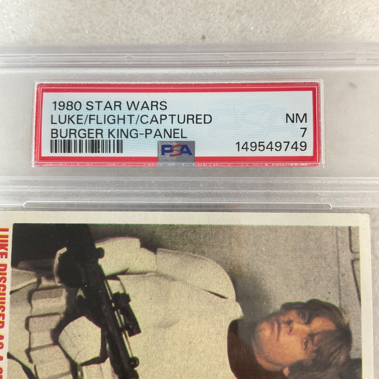 1980 Star Wars Burger King Luke Captured 3-Panel PSA 7 CERT#149549749 - Image 3
