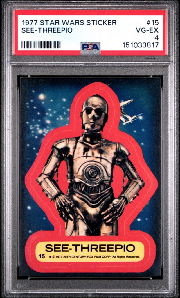 Star Wars 1977 See-Threepio Sticker Card #15 PSA 4 CERT#151033817 - Image 1