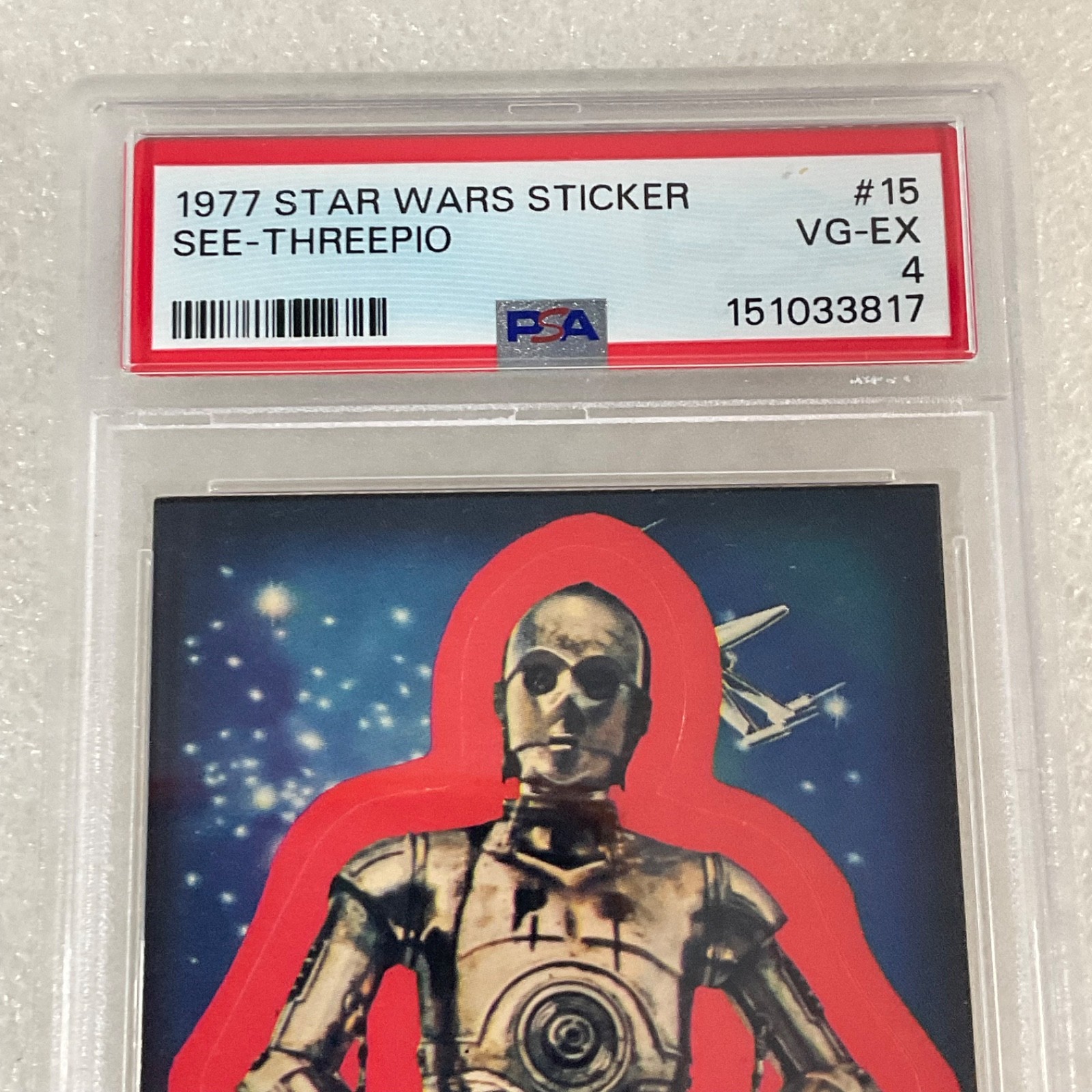 Star Wars 1977 See-Threepio Sticker Card #15 PSA 4 CERT#151033817 - Image 5