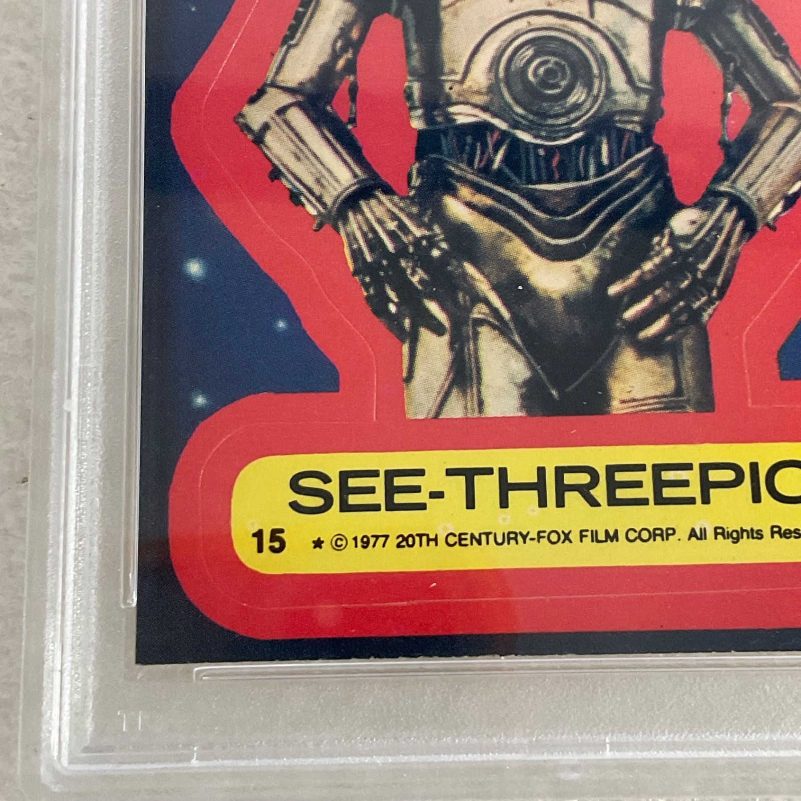 Star Wars 1977 See-Threepio Sticker Card #15 PSA 4 CERT#151033817 - Image 9
