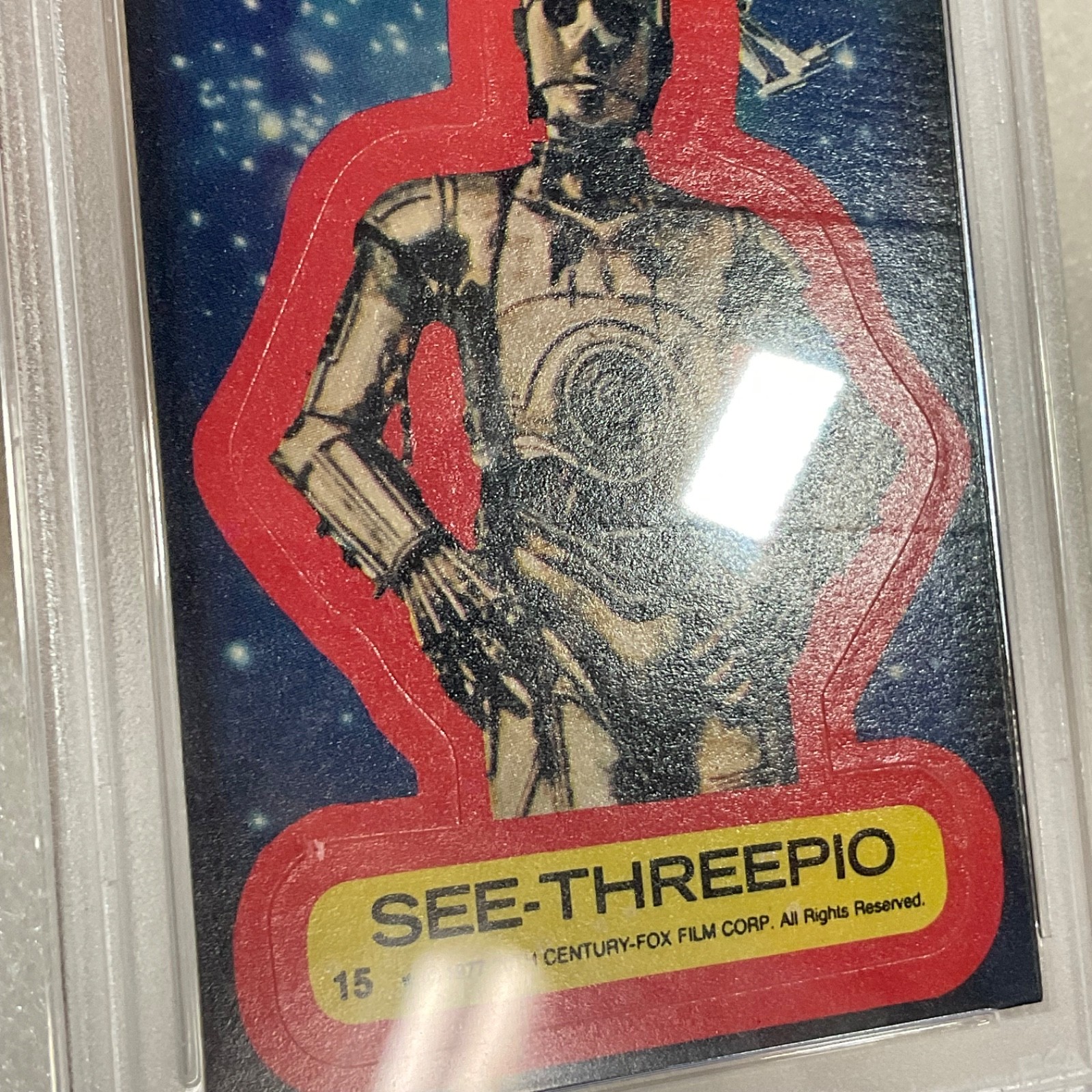 Star Wars 1977 See-Threepio Sticker Card #15 PSA 4 CERT#151033817 - Image 11