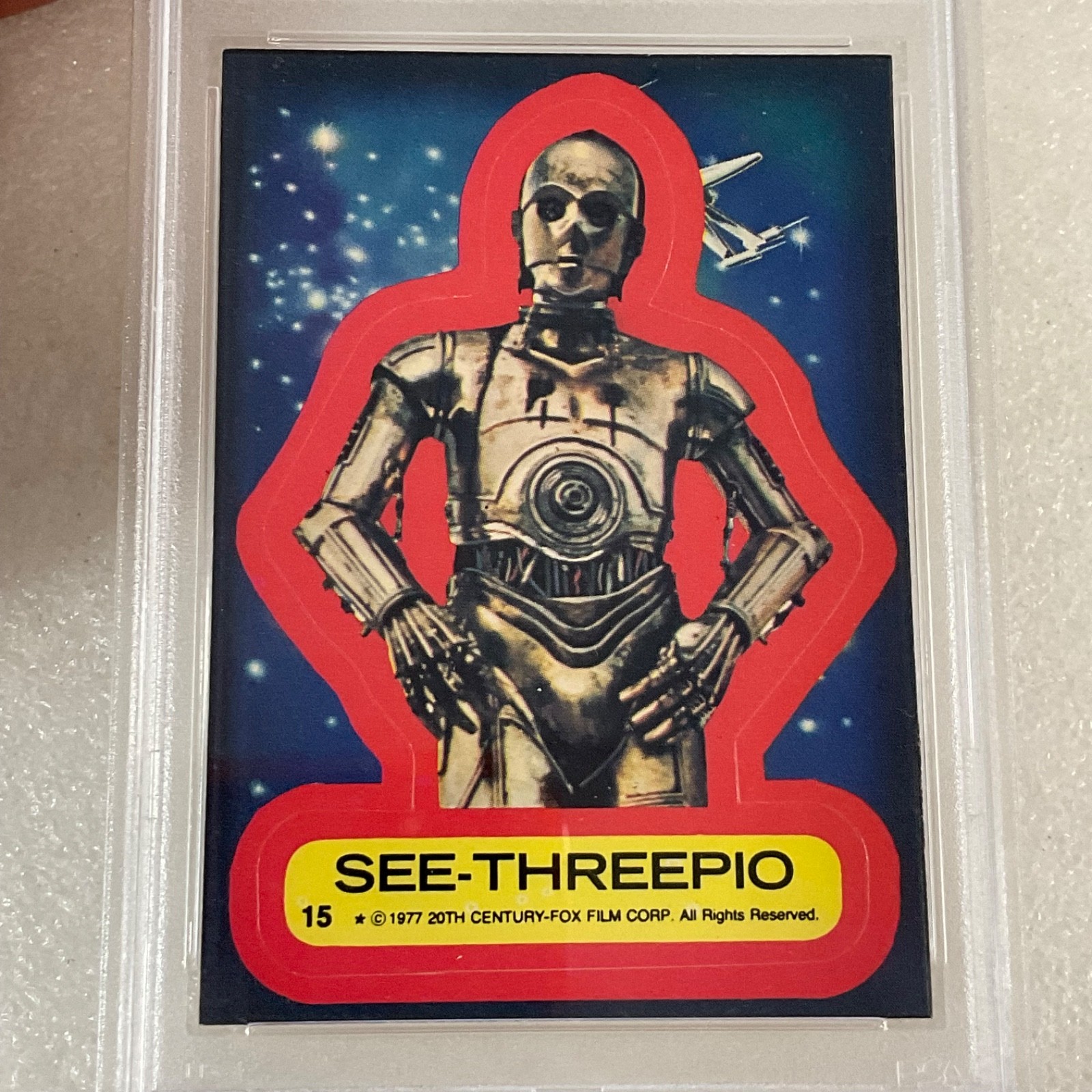 Star Wars 1977 See-Threepio Sticker Card #15 PSA 4 CERT#151033817 - Image 12