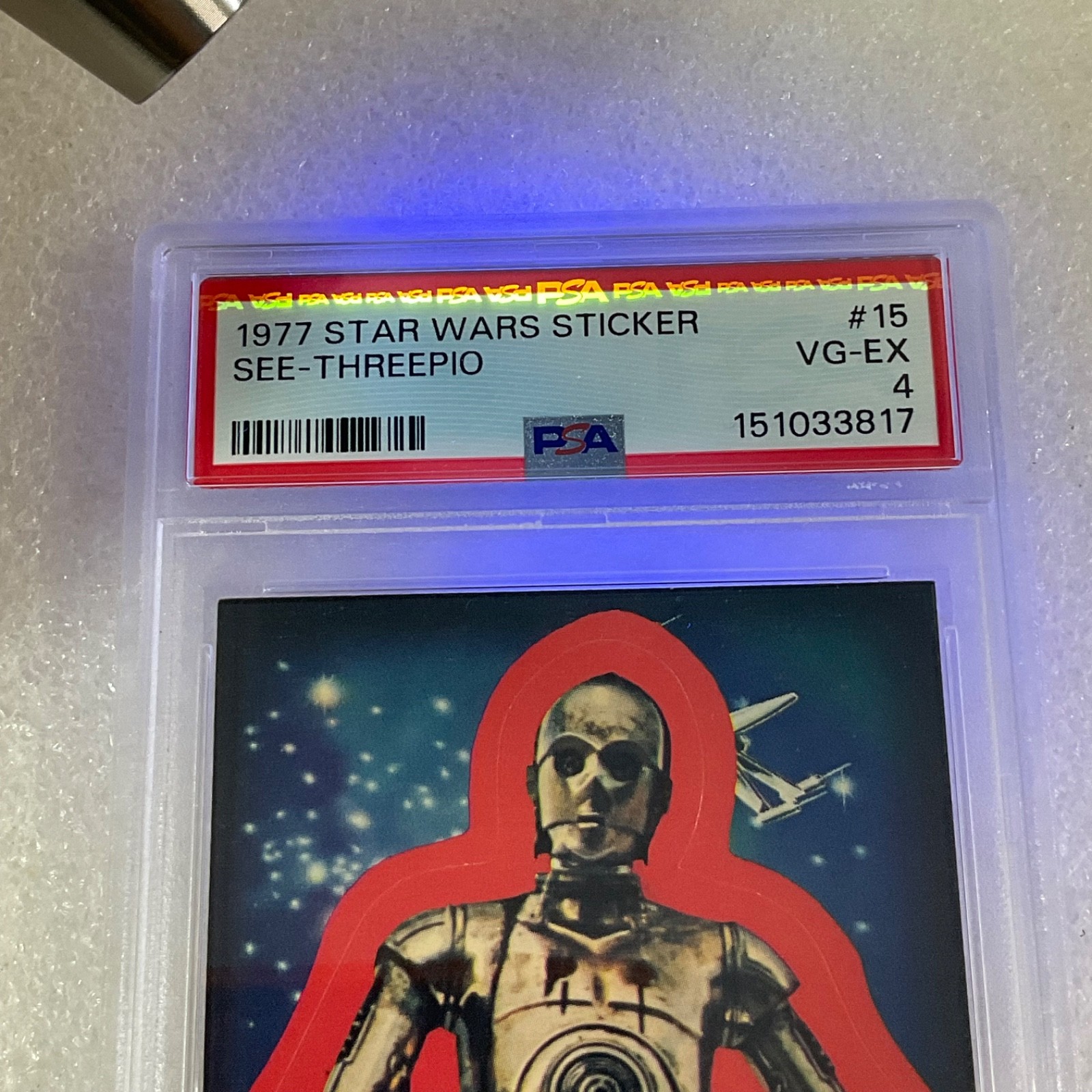 Star Wars 1977 See-Threepio Sticker Card #15 PSA 4 CERT#151033817 - Image 18