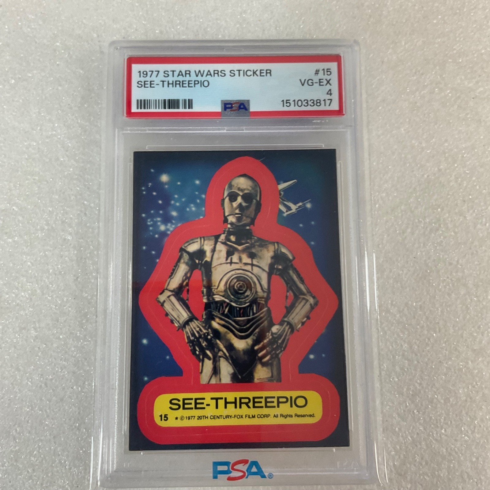Star Wars 1977 See-Threepio Sticker Card #15 PSA 4 CERT#151033817 - Image 20