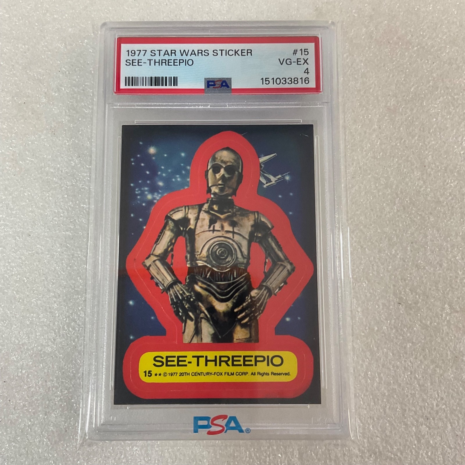 Star Wars 1977 See-Threepio Sticker Card #15 PSA 4 CERT#151033816 - Image 21