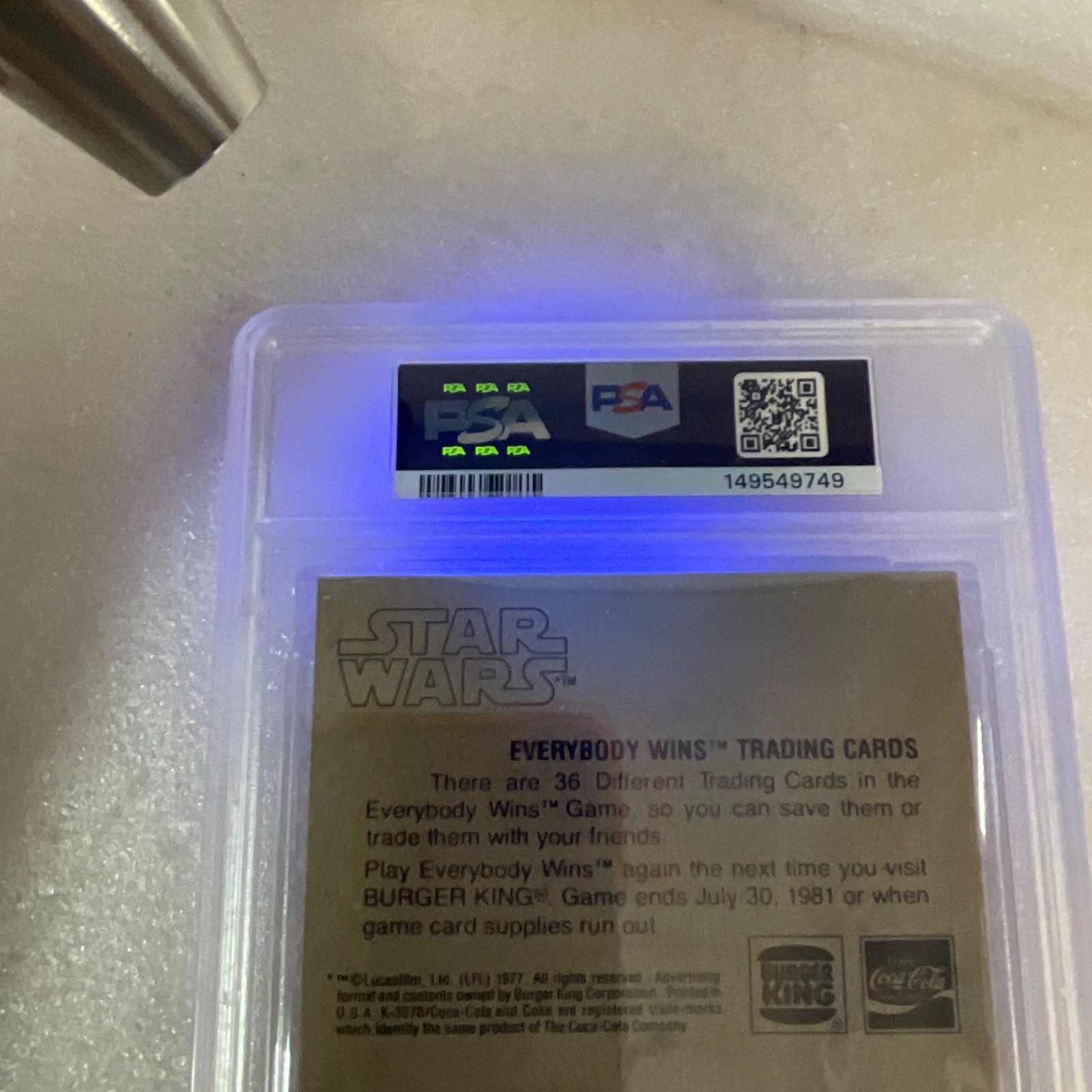 1980 Star Wars Burger King Luke Captured 3-Panel PSA 7 CERT#149549749 - Image 23