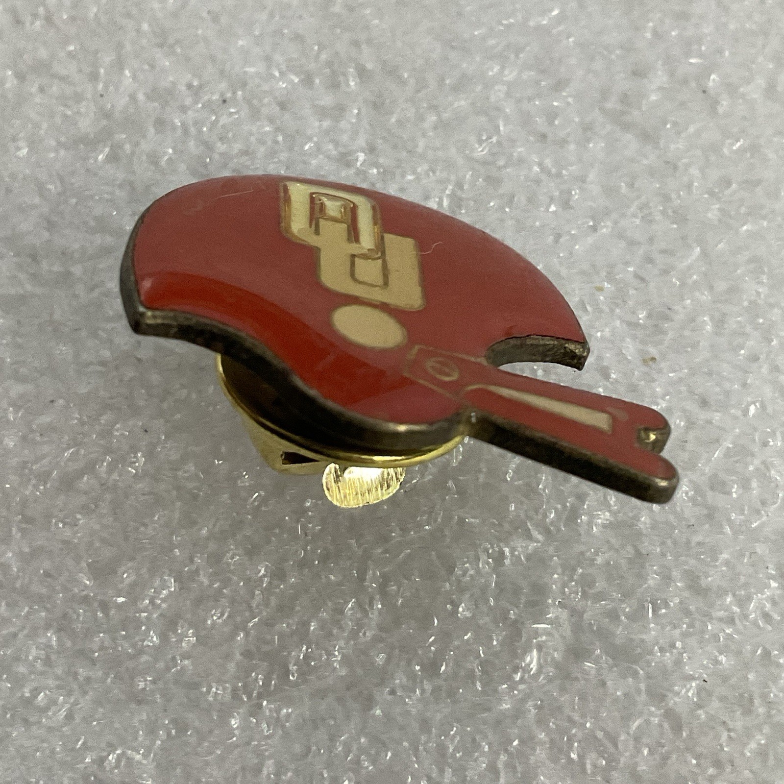 Vintage Oklahoma Sooners Football Helmet Pin NCAA Metal Enamel Red Gold OU - Image 8
