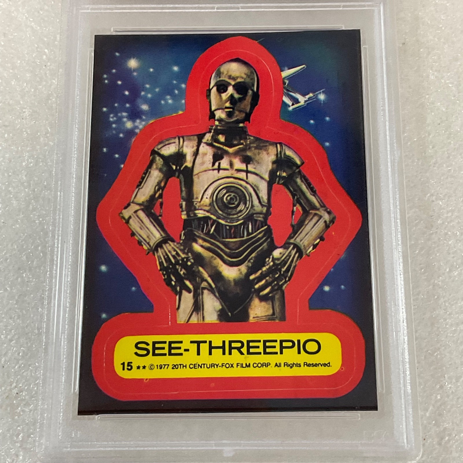 Star Wars 1977 See-Threepio Sticker Card #15 PSA 4 CERT#151033819 - Image 5