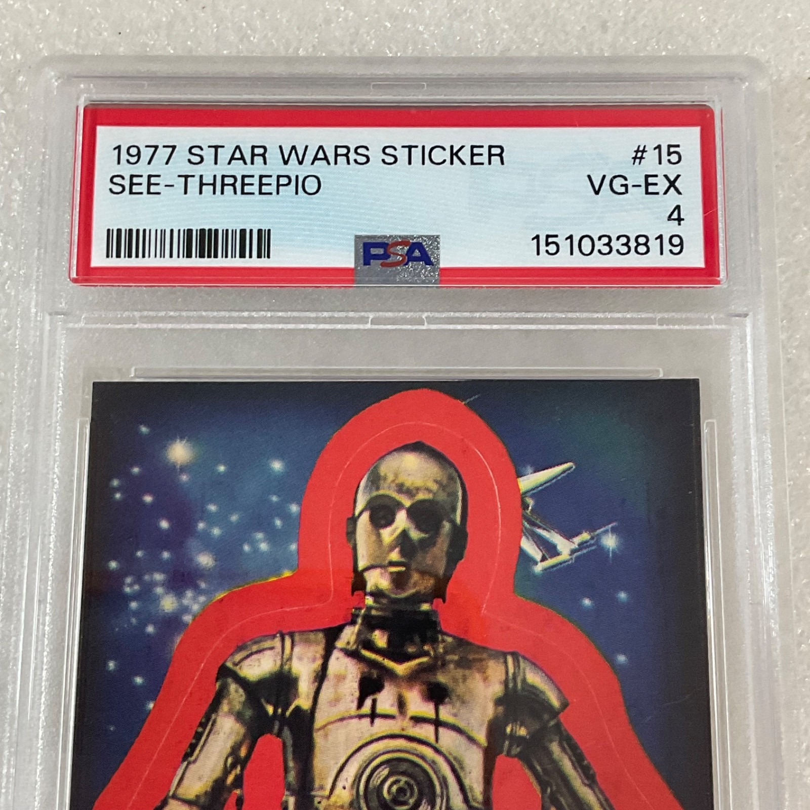 Star Wars 1977 See-Threepio Sticker Card #15 PSA 4 CERT#151033819 - Image 7