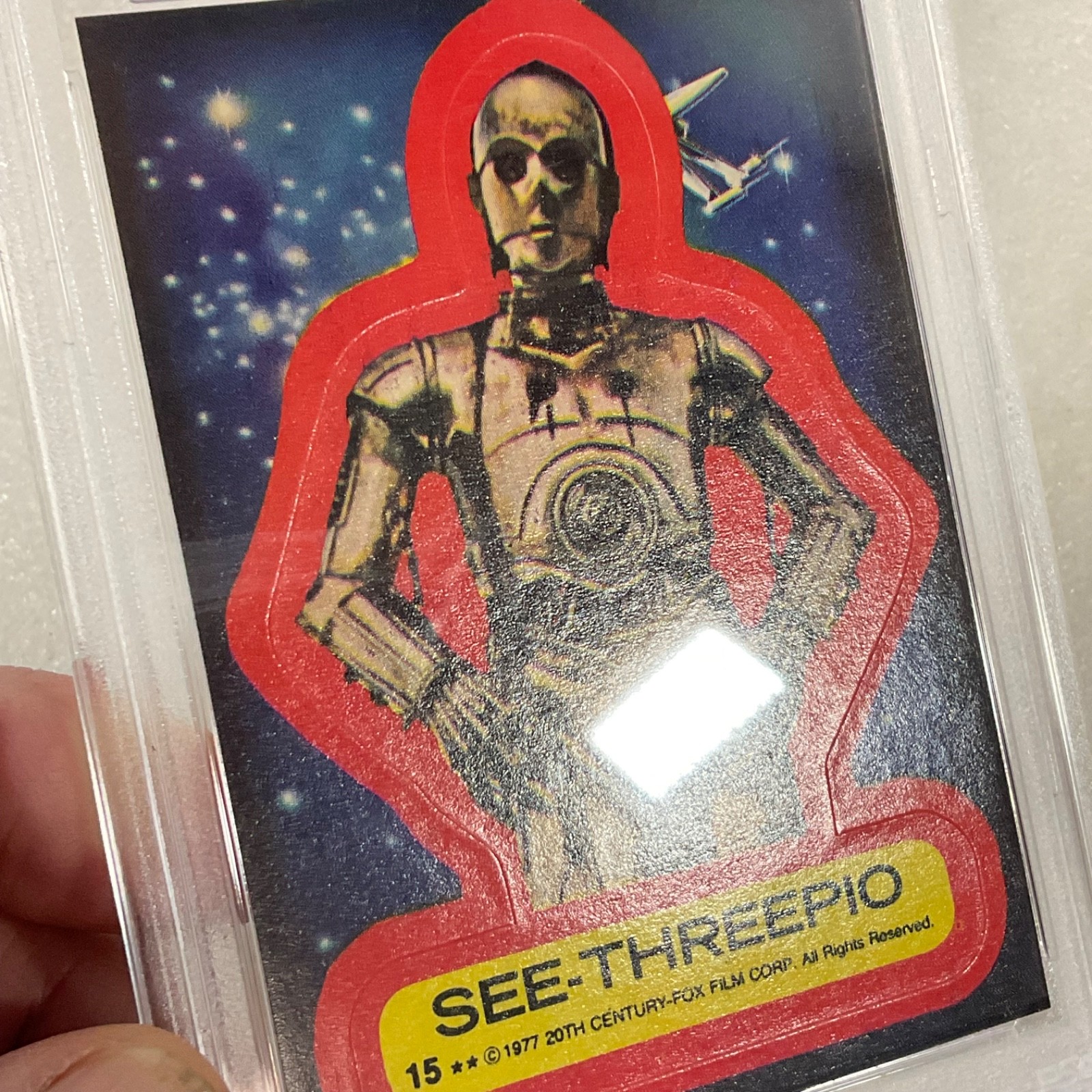 Star Wars 1977 See-Threepio Sticker Card #15 PSA 4 CERT#151033819 - Image 13