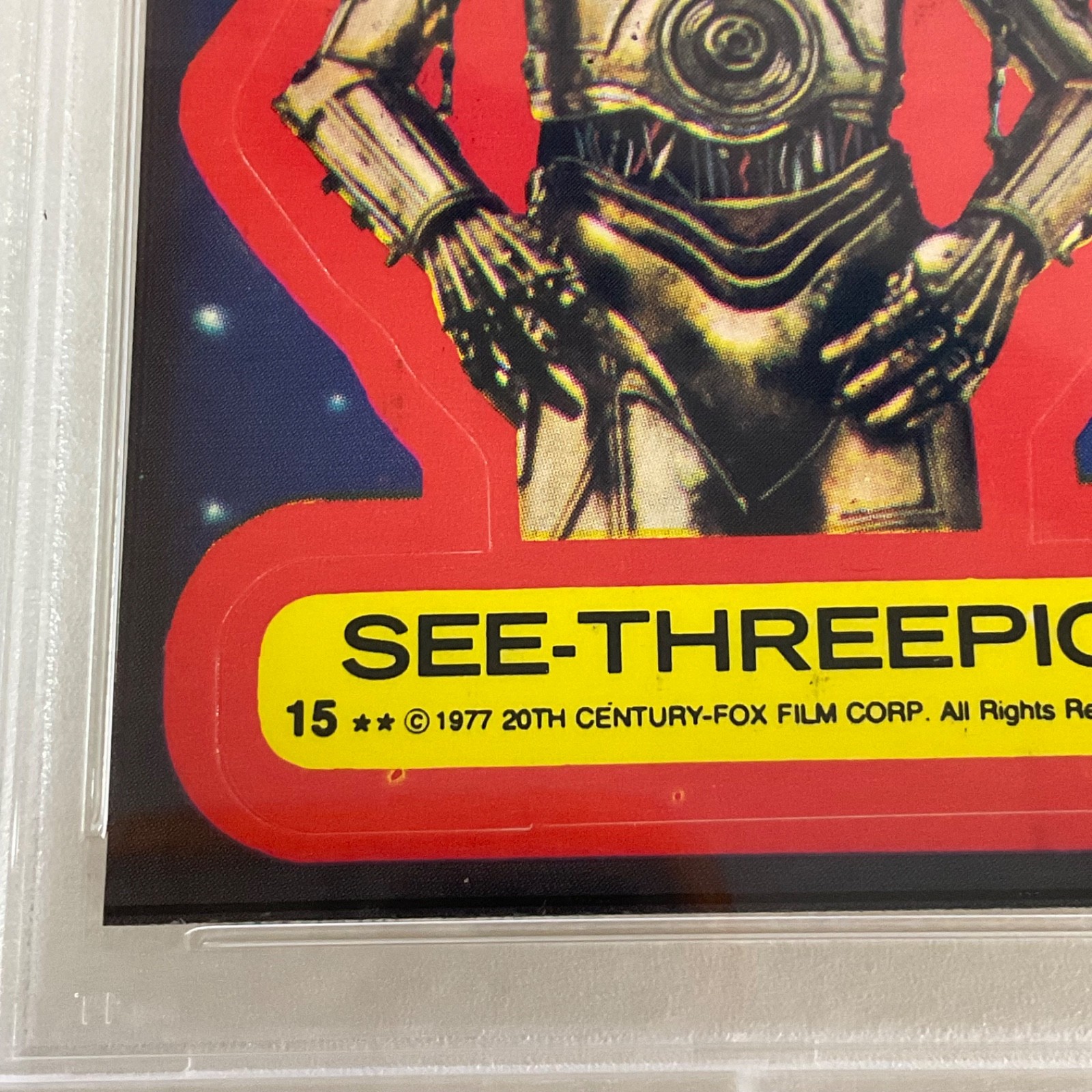 Star Wars 1977 See-Threepio Sticker Card #15 PSA 4 CERT#151033819 - Image 11