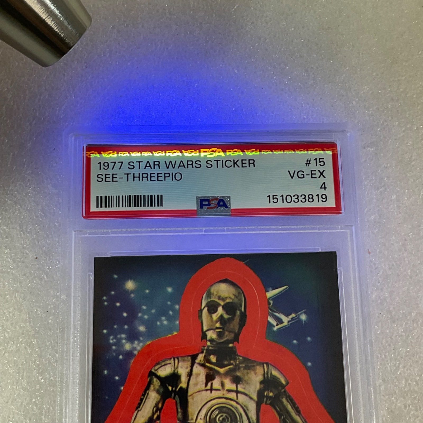 Star Wars 1977 See-Threepio Sticker Card #15 PSA 4 CERT#151033819 - Image 19