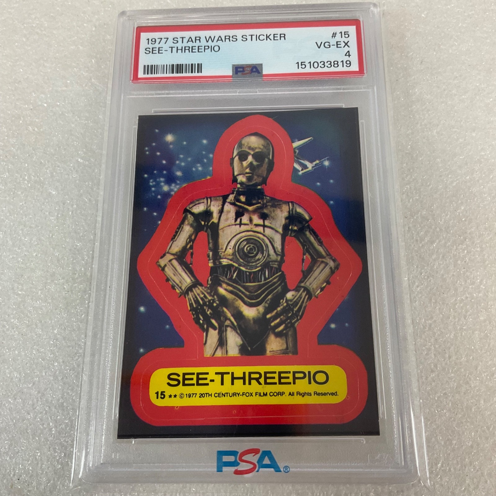 Star Wars 1977 See-Threepio Sticker Card #15 PSA 4 CERT#151033819 - Image 21