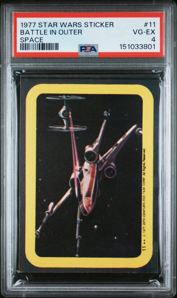Star Wars 1977 Battle In Outer Space Sticker Card #11 PSA 4 CERT#151033801 - Image 1