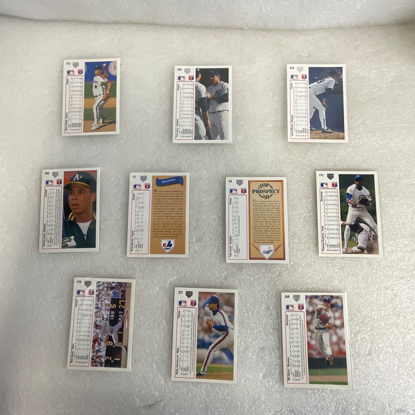 1991 Upper Deck Baseball 10 Card Lot Jamie Moyer Shawon Dunston Yankees - Image 2