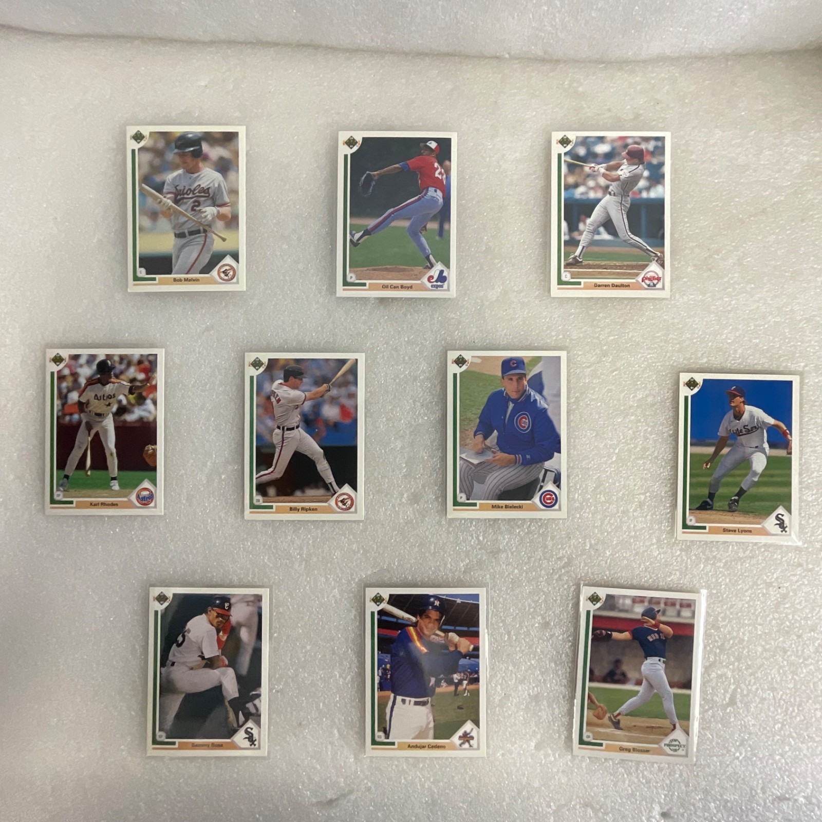1991 Upper Deck Baseball 10 Card Lot Sammy Sosa Billy Ripken Daulton - Image 1