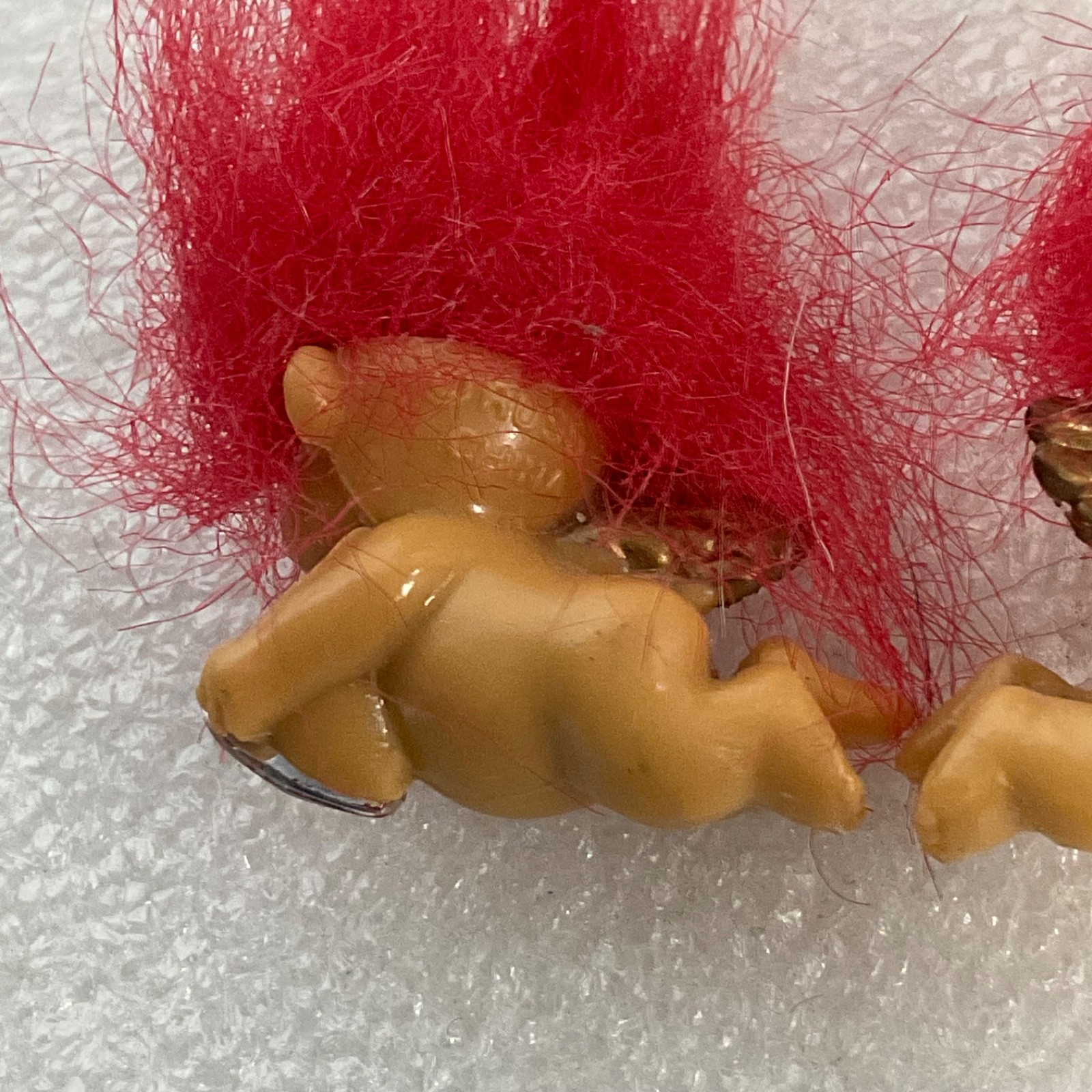 Vintage Russ Berrie Cherub Troll Earrings Red Hair Heart Gem Cupid Valentine - Image 3