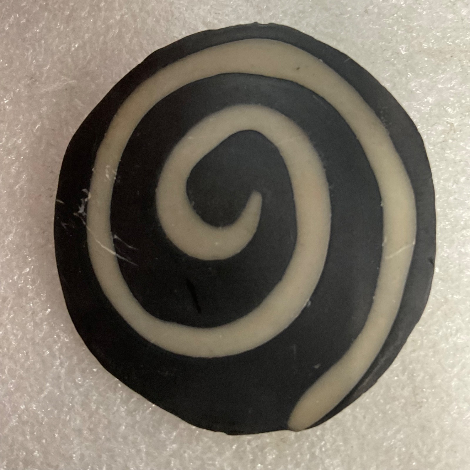Vintage 1988 Three Girls Black White Spiral Round Earrings Signed Retro Post 2in - Image 11