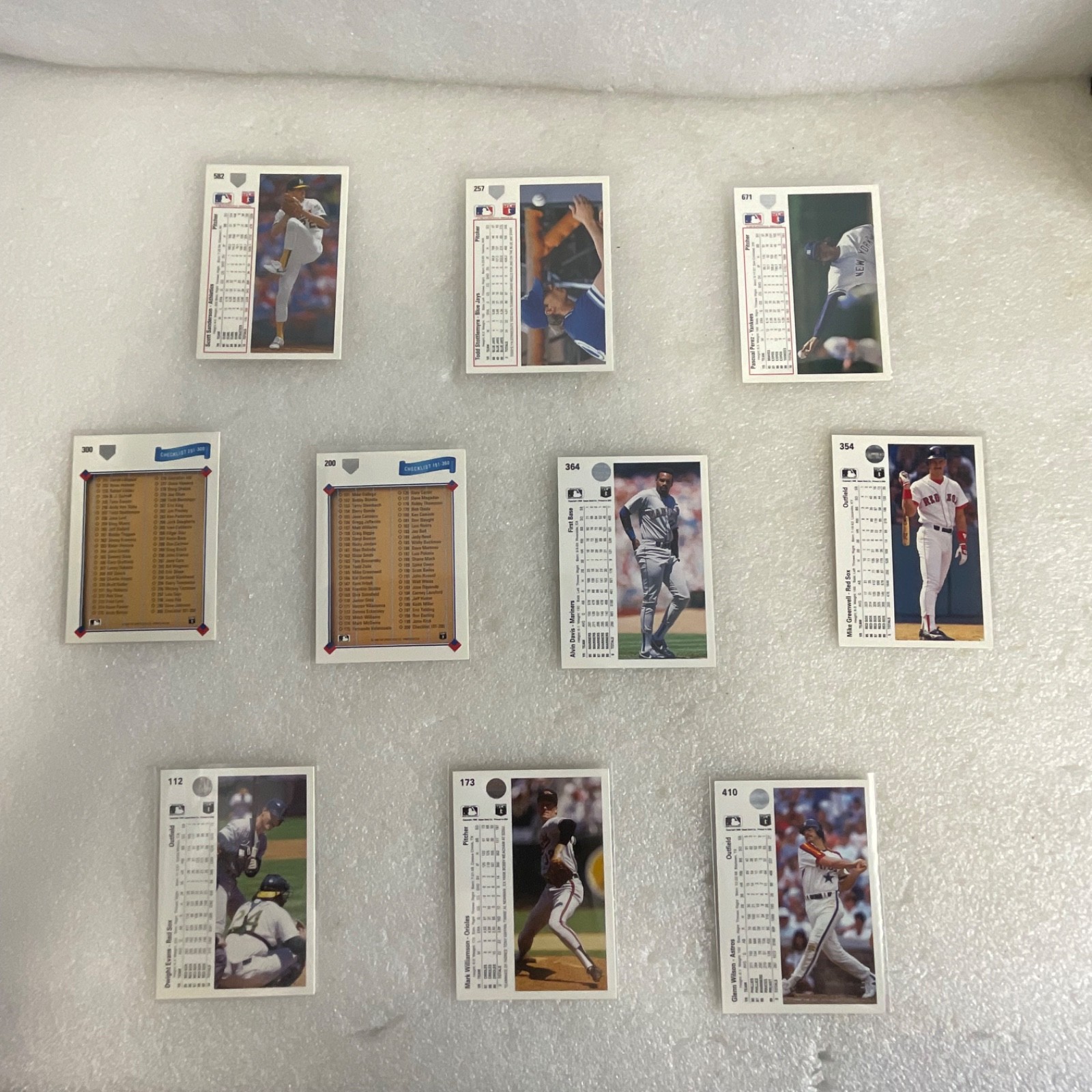 1990-1991 Upper Deck Baseball 10 Card Lot Dwight Evans Greenwell Yankees - Image 2
