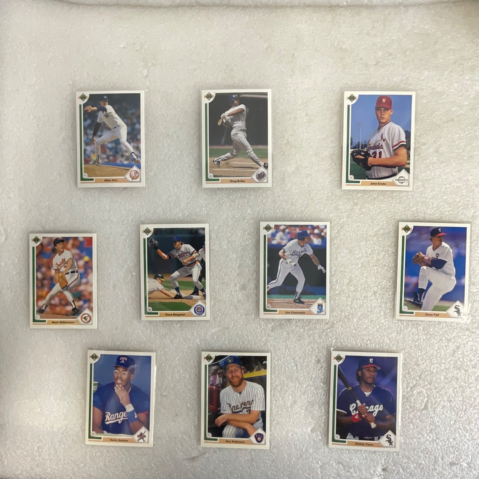 1991 Upper Deck Baseball 10 Card Lot Mike Witt Eisenreich Star Rookie - Image 1