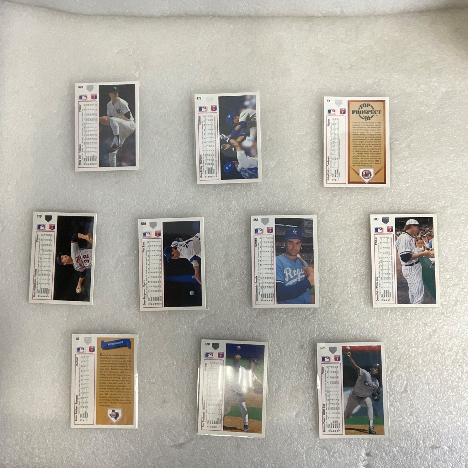 1991 Upper Deck Baseball 10 Card Lot Mike Witt Eisenreich Star Rookie - Image 2