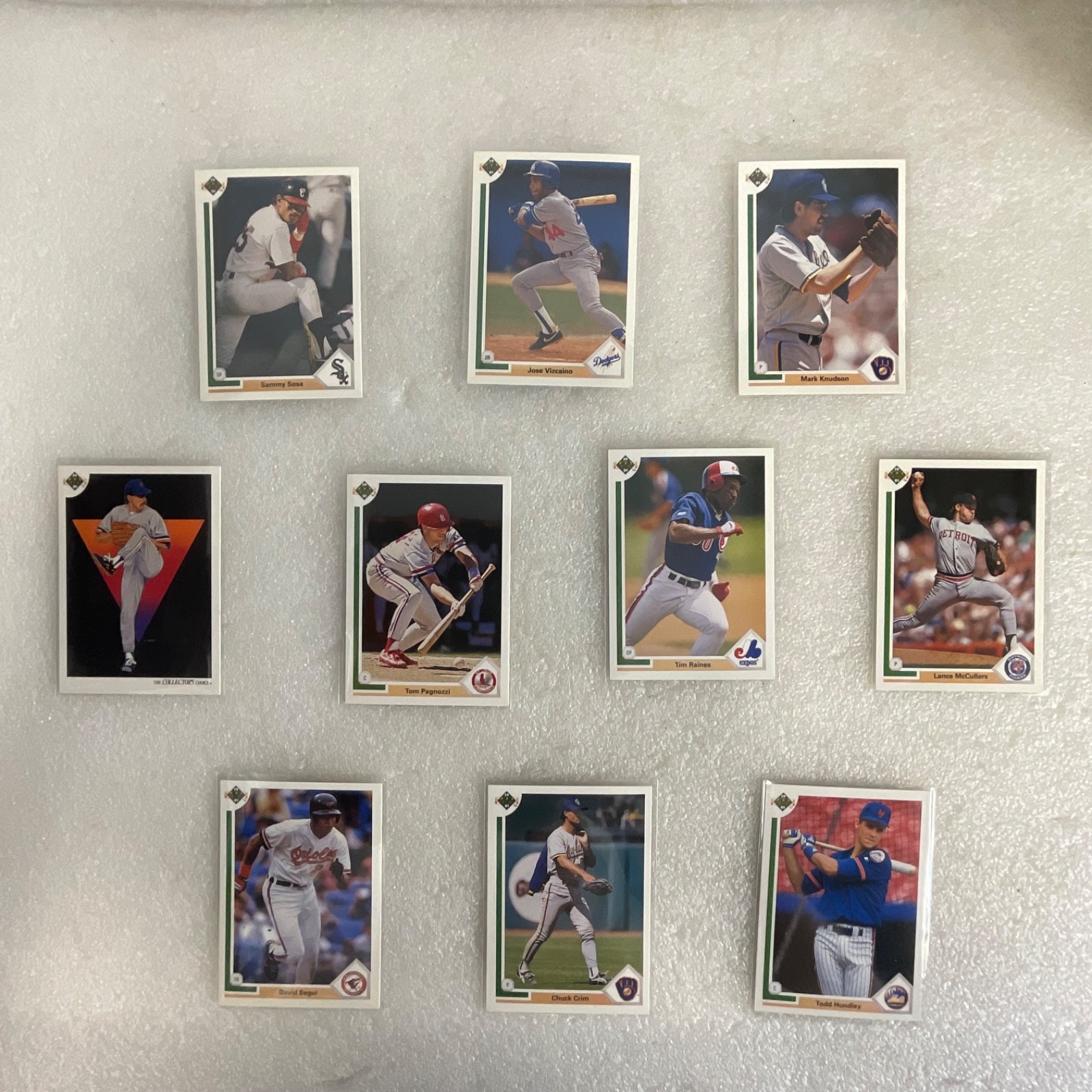 1991 Upper Deck Baseball 10 Card Lot Sammy Sosa Tim Raines Jack Morris - Image 1