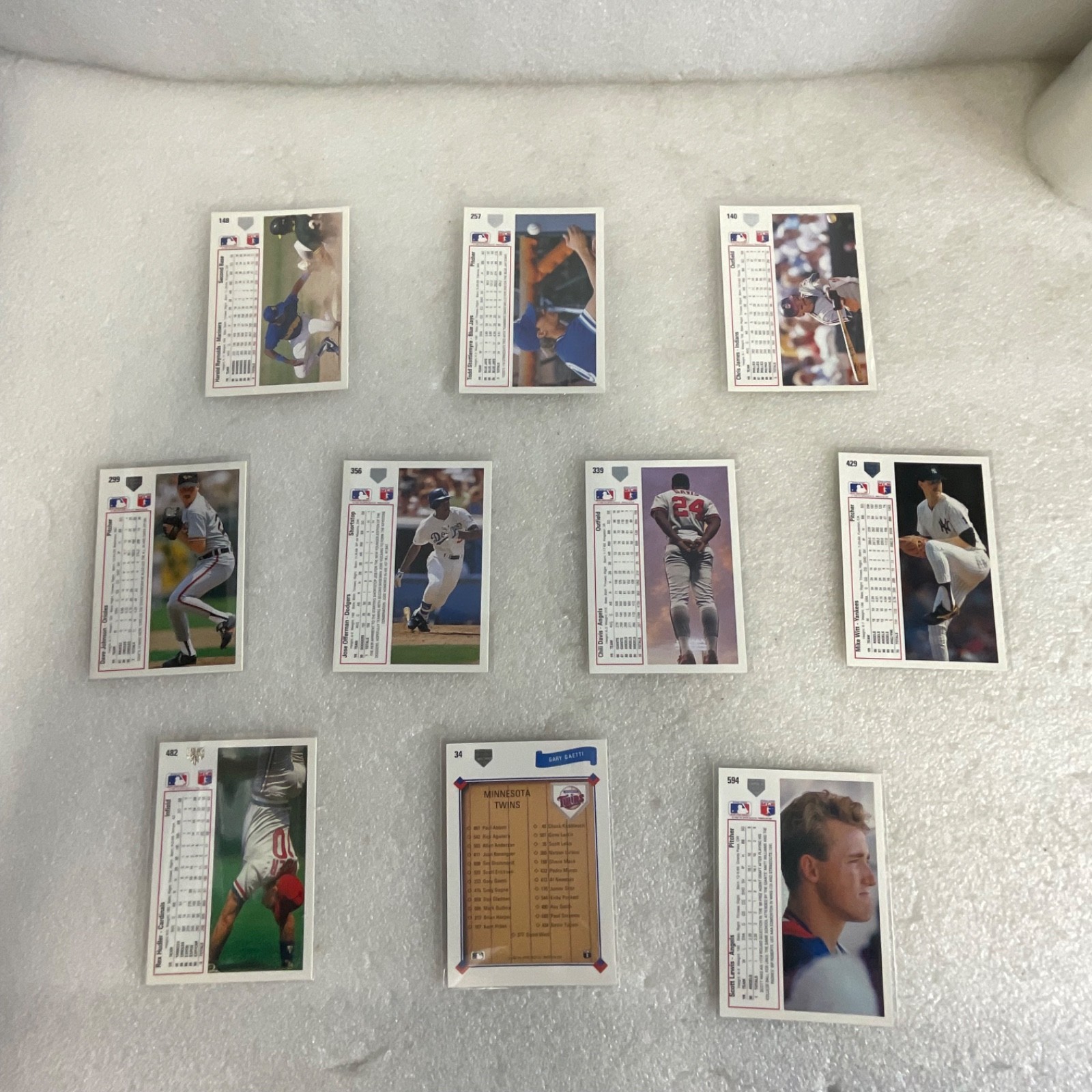 1991 Upper Deck Baseball 10 Card Lot Gary Gaetti Chili Davis Reynolds - Image 2