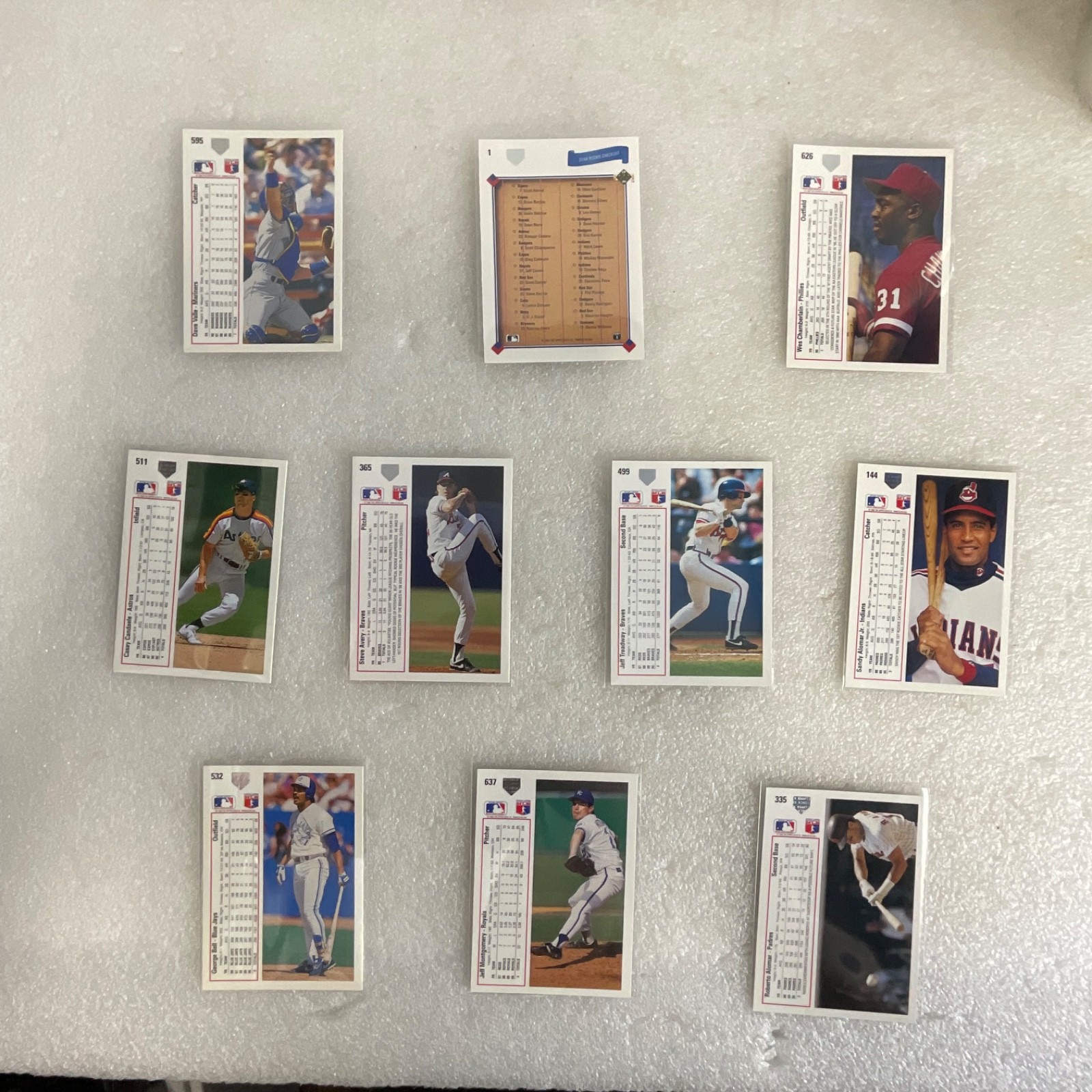1991 Upper Deck Baseball 10 Card Lot Roberto Alomar Steve Avery George Bell - Image 2