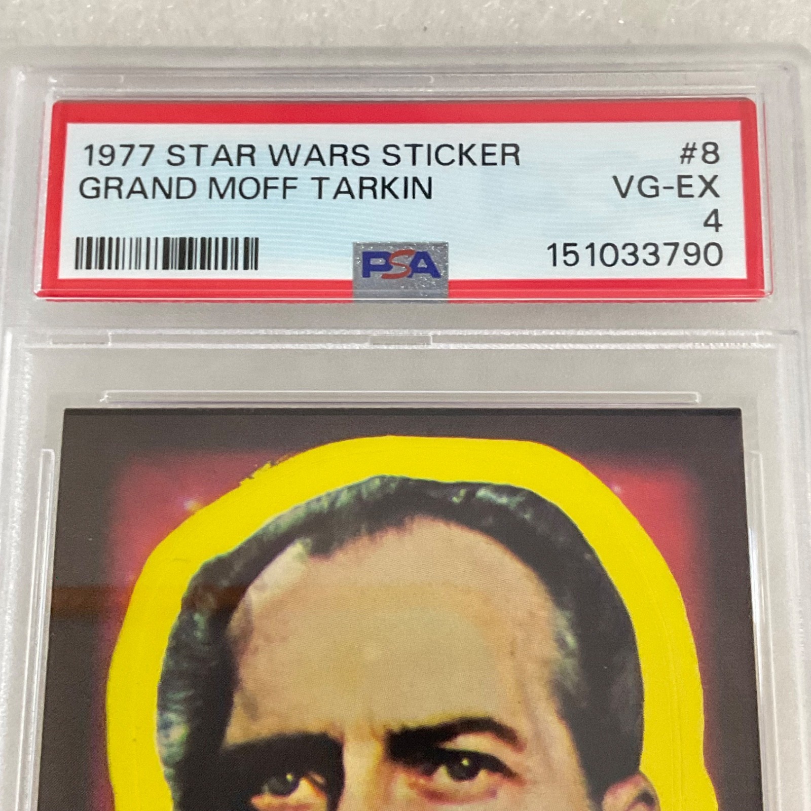 Star Wars 1977 Grand Moff Tarkin Sticker Card #8 PSA 4 CERT#151033790 - Image 11