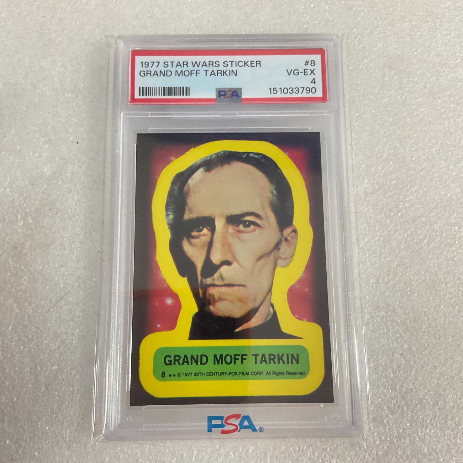 Star Wars 1977 Grand Moff Tarkin Sticker Card #8 PSA 4 CERT#151033790 - Image 20