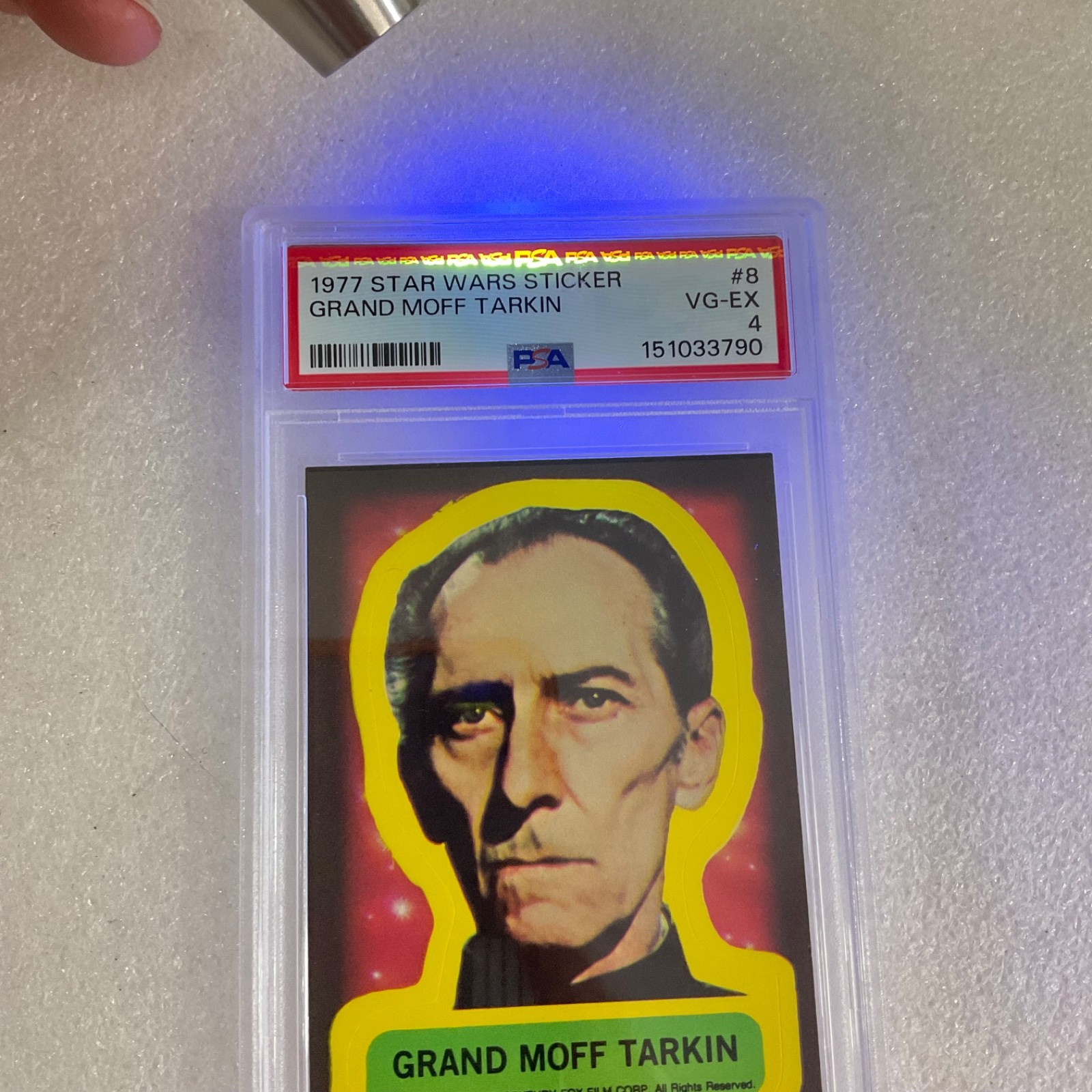 Star Wars 1977 Grand Moff Tarkin Sticker Card #8 PSA 4 CERT#151033790 - Image 18