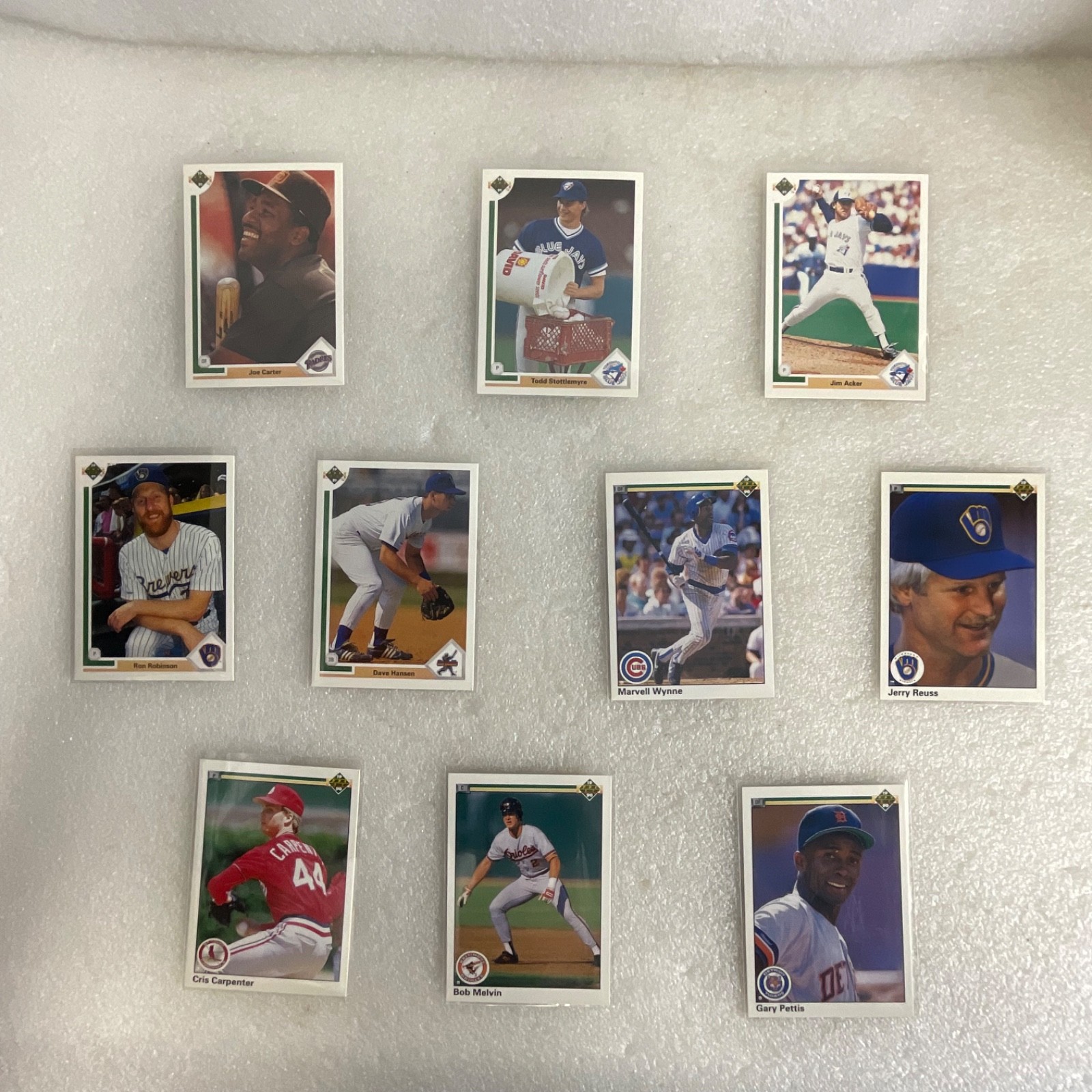 1990-1991 Upper Deck Baseball 10 Card Lot Joe Carter Blue Jays Brewers - Image 1