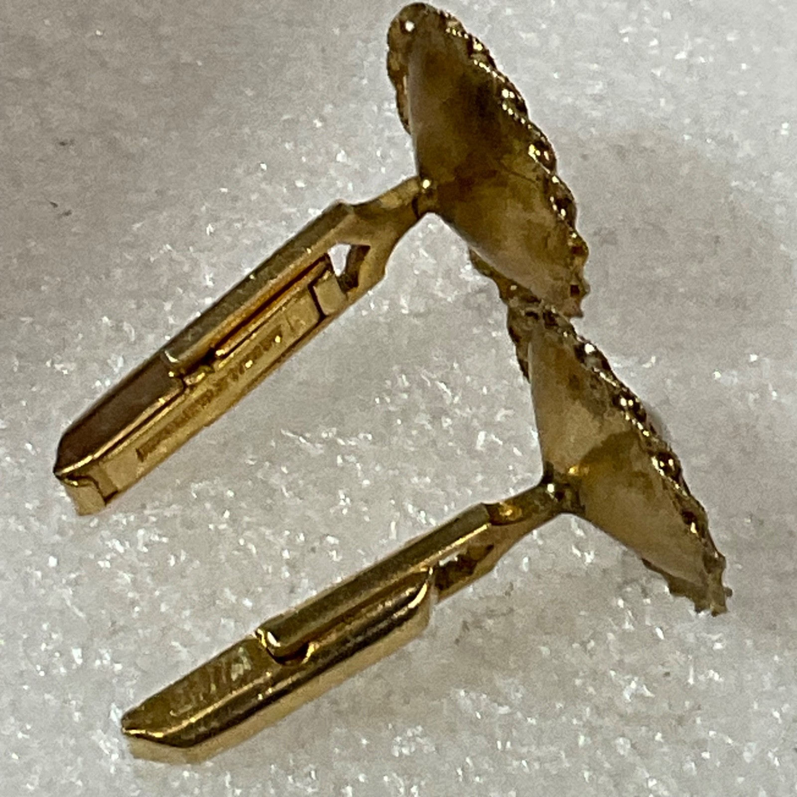 Vintage Gold Tone Cufflinks with Faux Pearl Center 7.27g Classic Formal Jewelry - Image 10
