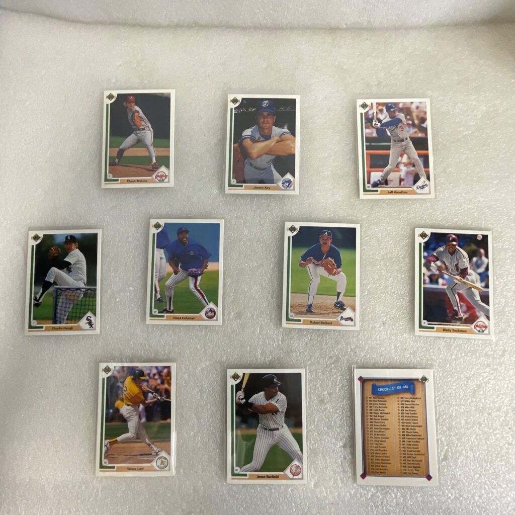 1991 Upper Deck Baseball 10 Card Lot Coleman Barfield Key Phillies Yankees - Image 1