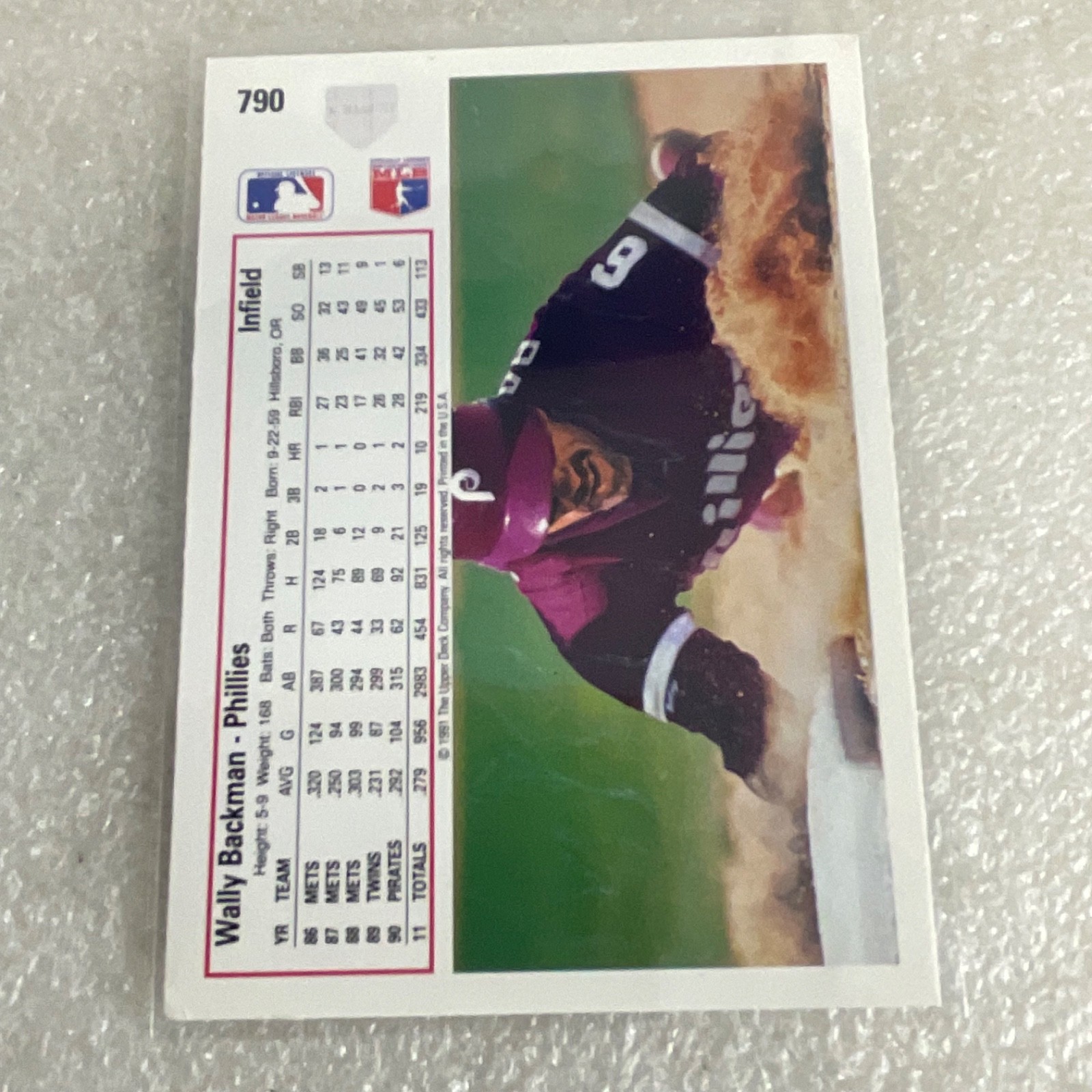 1991 Upper Deck Baseball 10 Card Lot Coleman Barfield Key Phillies Yankees - Image 16