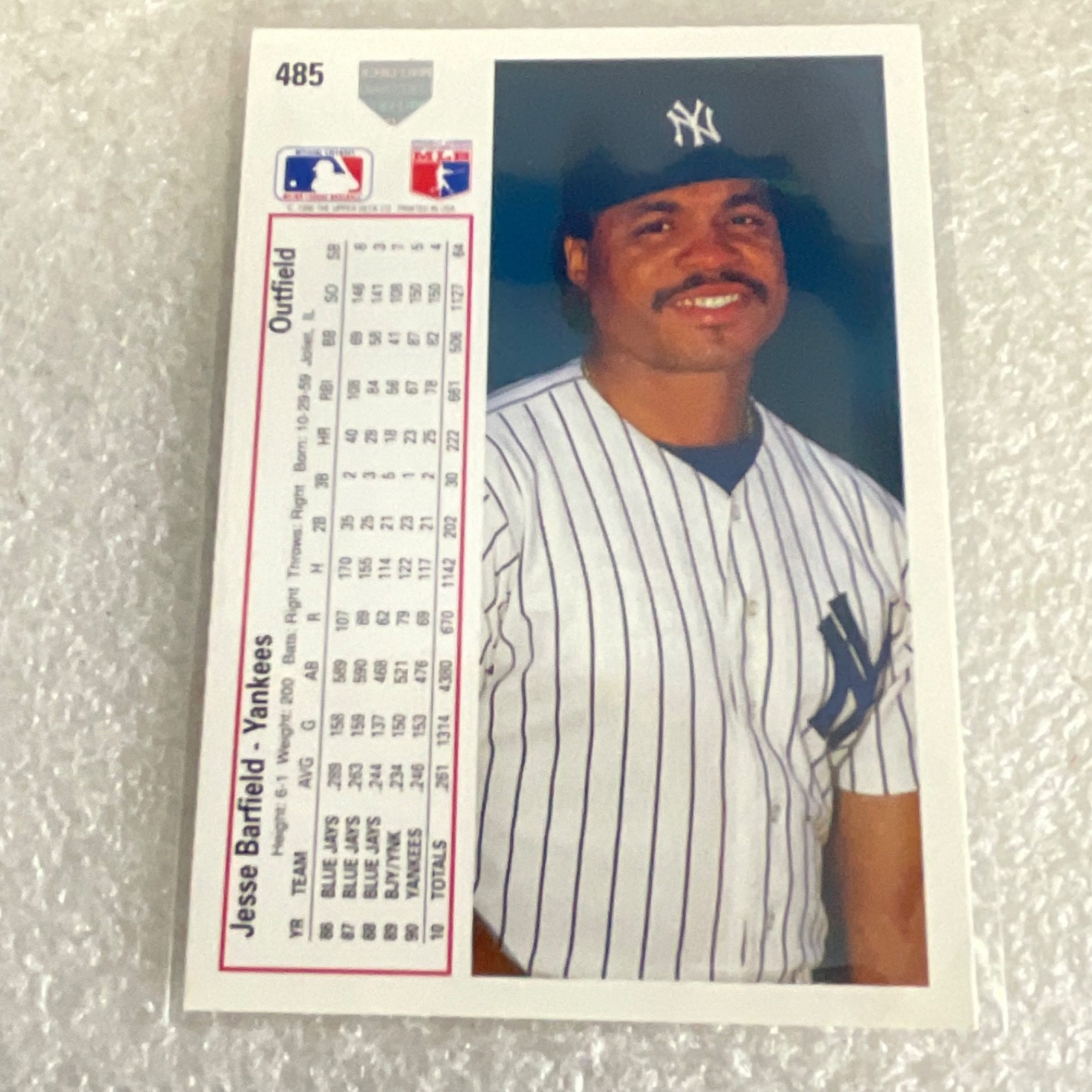 1991 Upper Deck Baseball 10 Card Lot Coleman Barfield Key Phillies Yankees - Image 21