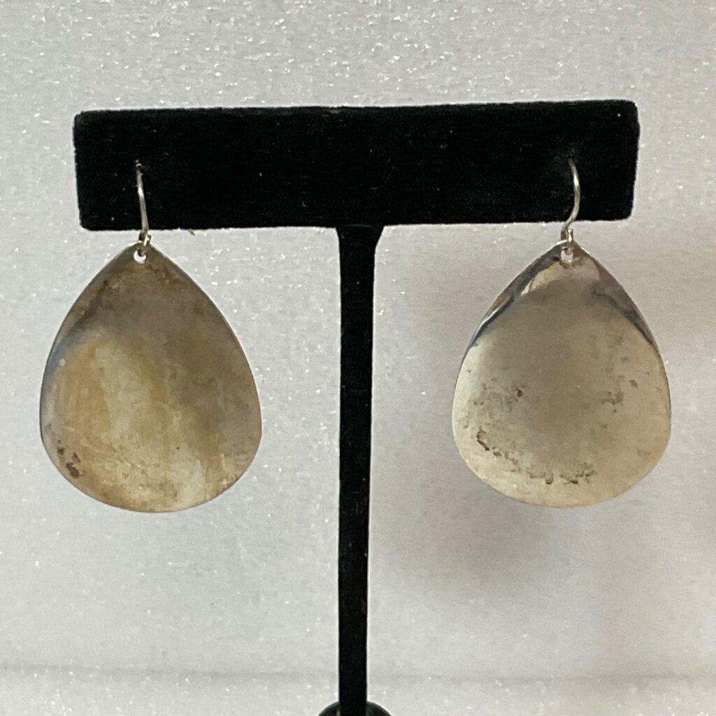 Vintage Silver Tone Teardrop Earrings 2in 5.15g Lightweight Dangle Jewelry - Image 1