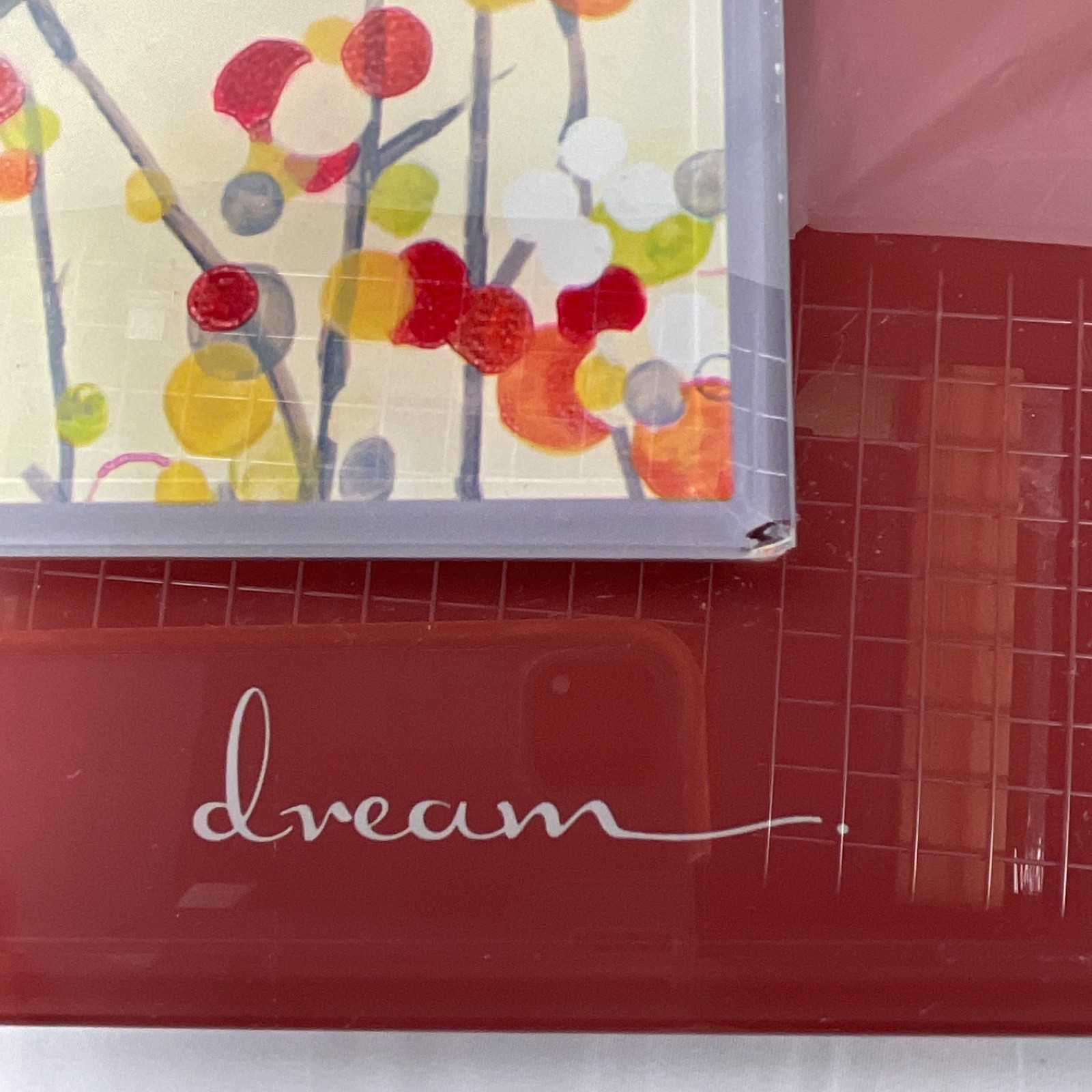 New View Dream Floral Glass Wall Plaque Red 9 x 9 in Hanging Decor - Image 7