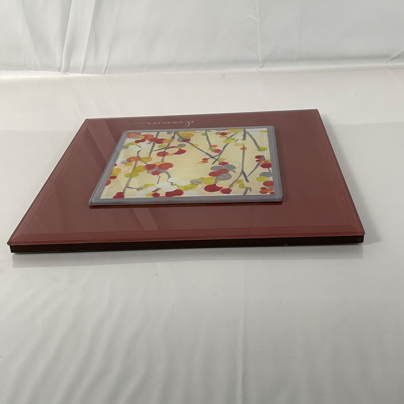New View Dream Floral Glass Wall Plaque Red 9 x 9 in Hanging Decor - Image 11